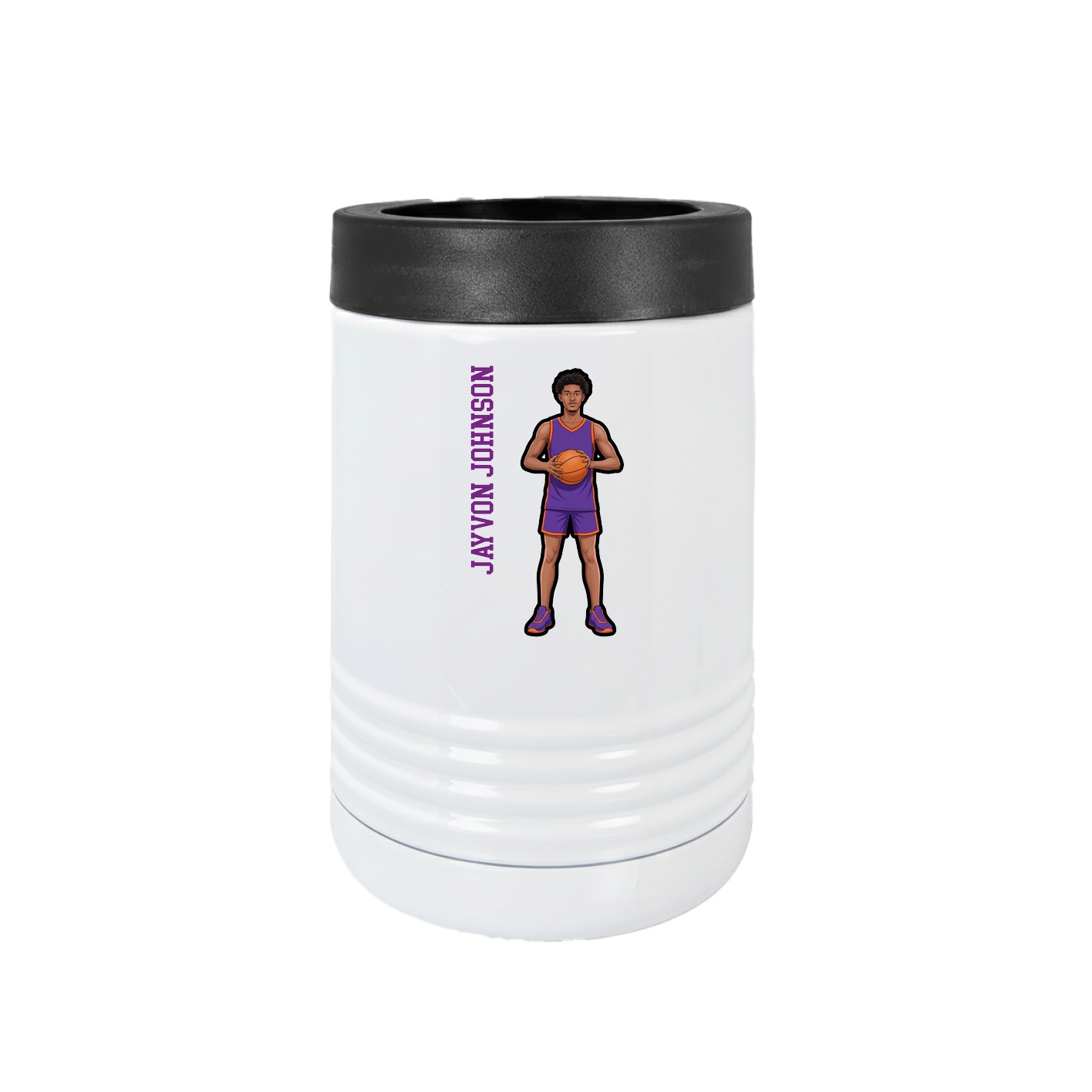 Beverage Holder — Name Vertical in White