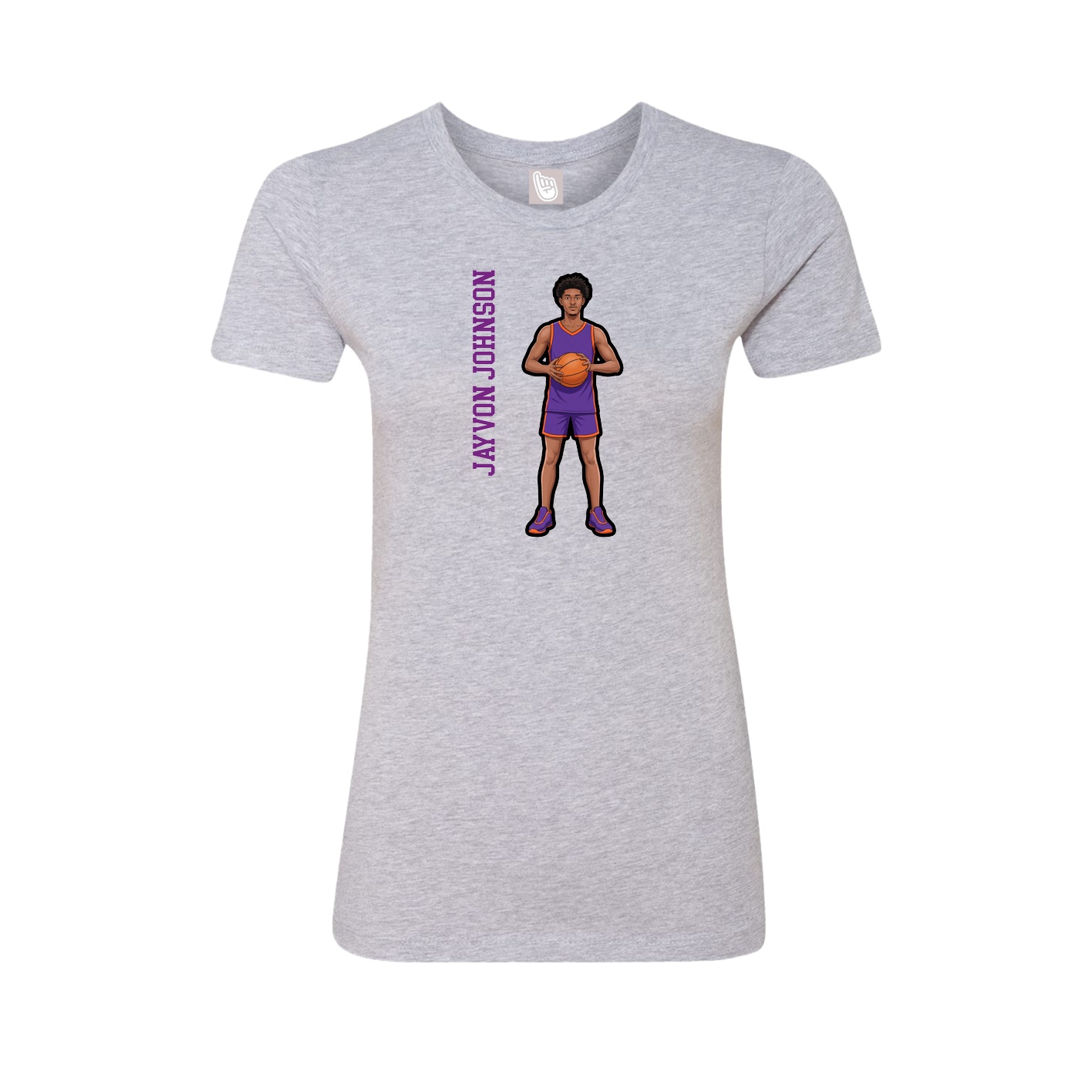 Womens Tee — Name Vertical in Grey