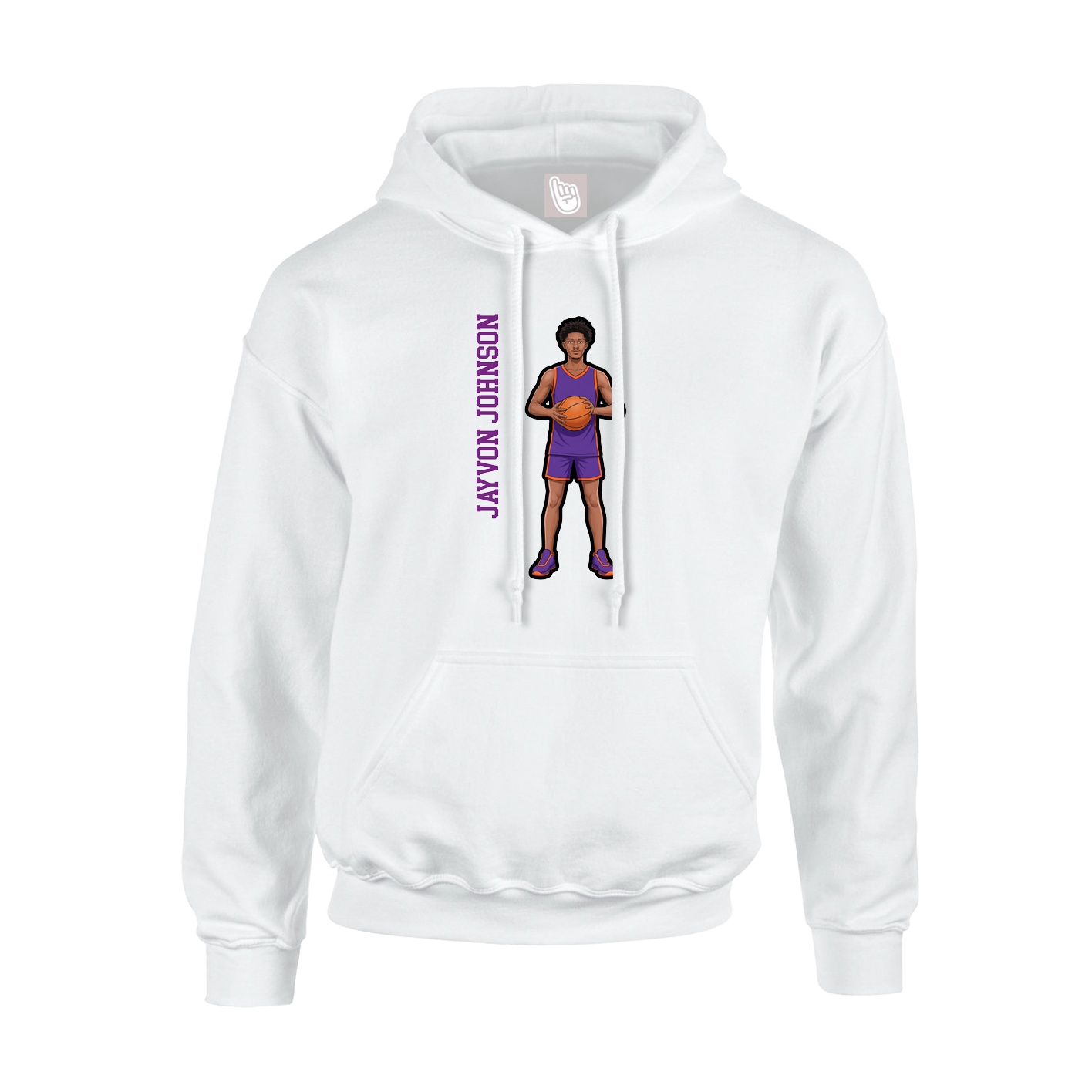 Youth Hoodie — Name Vertical in White