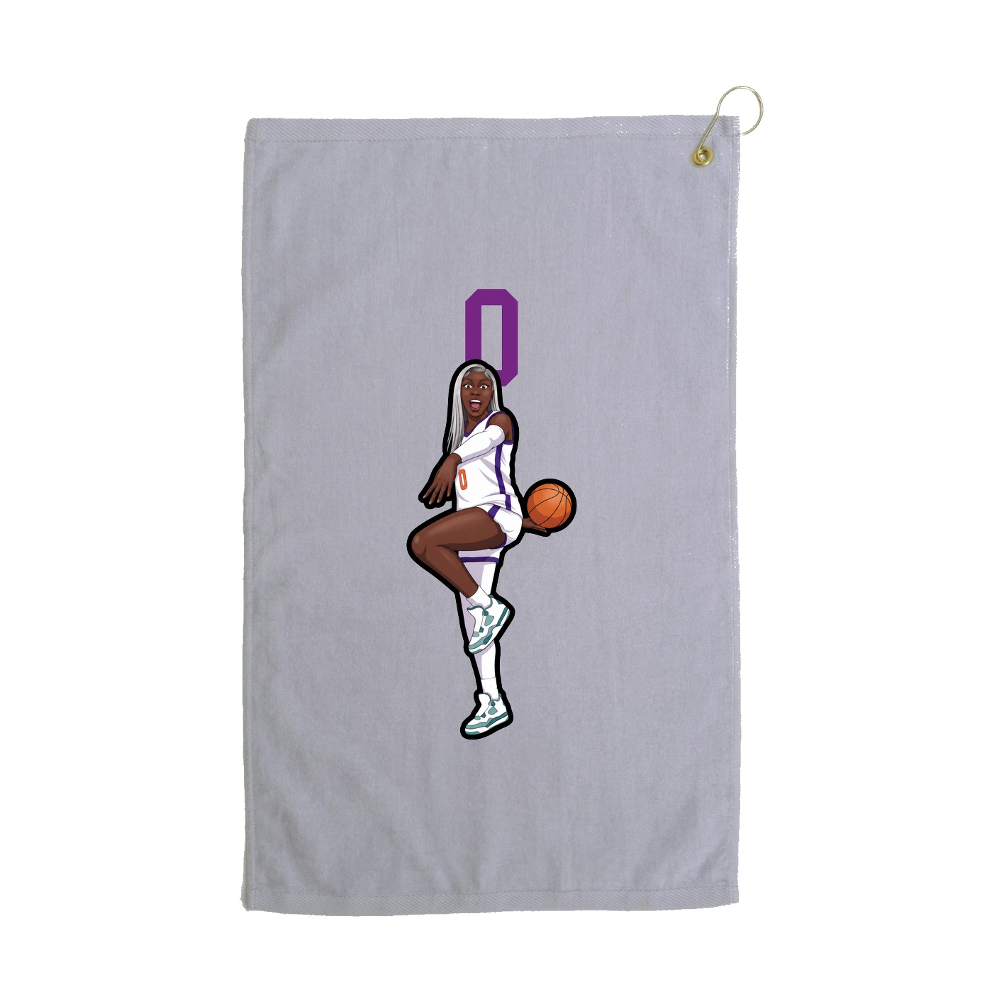 Golf Towel — Number Top in Grey