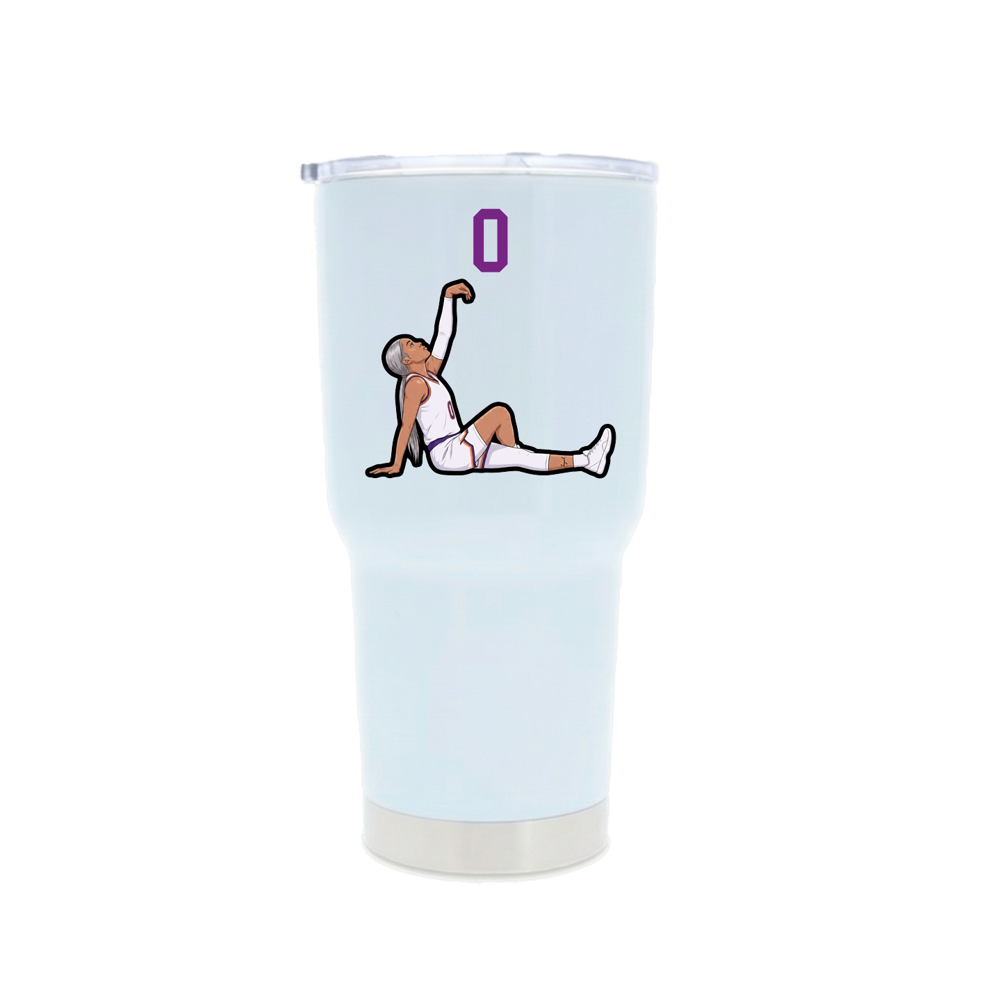 30oz Stainless Steel Tumbler — Number Top in White