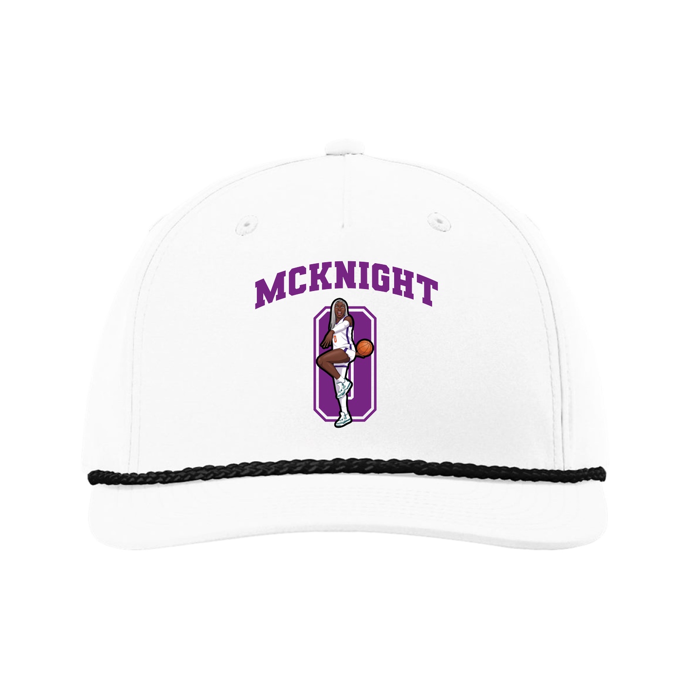 Five-Panel Classic Rope Cap — Number in White