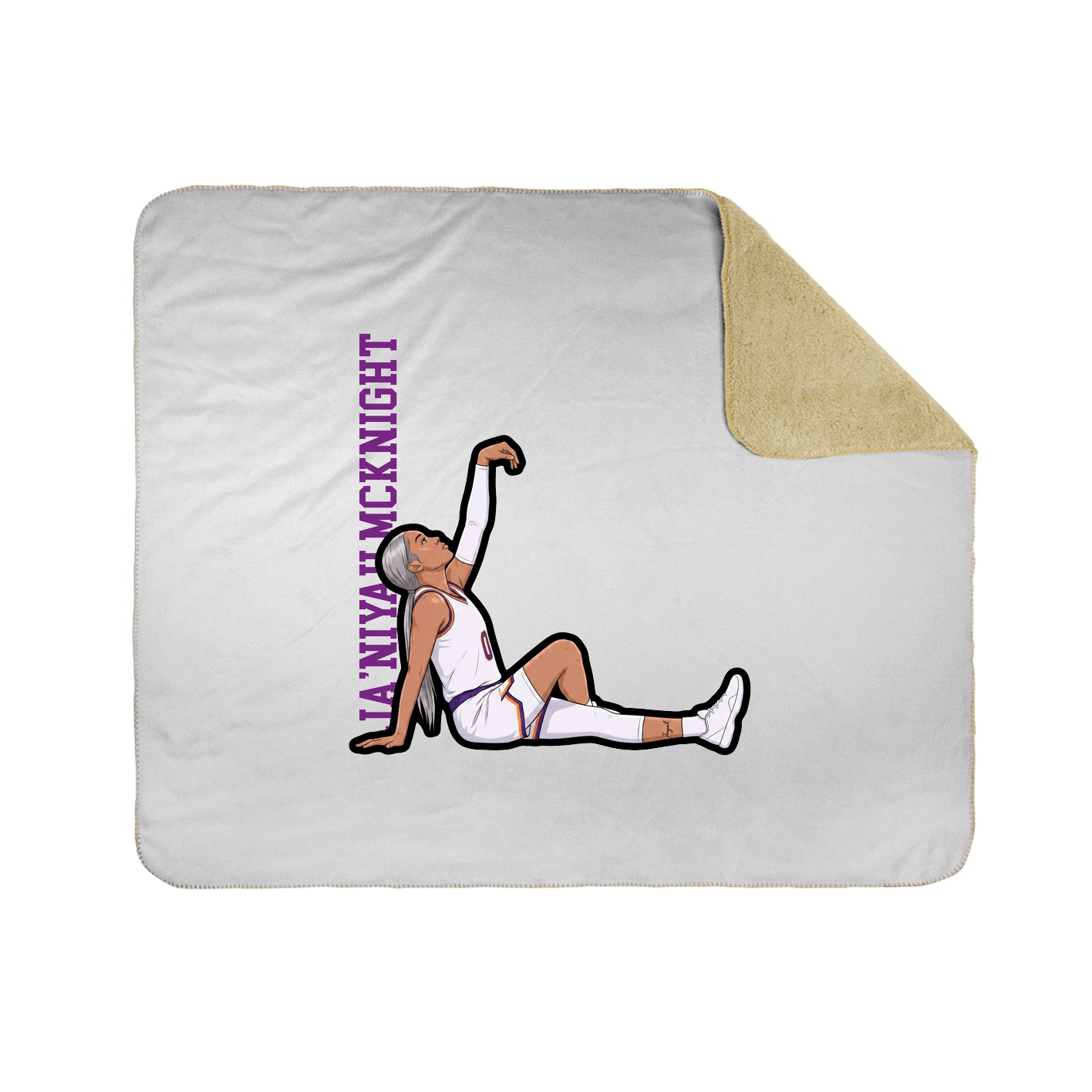 Throw Blanket — Name Vertical in White