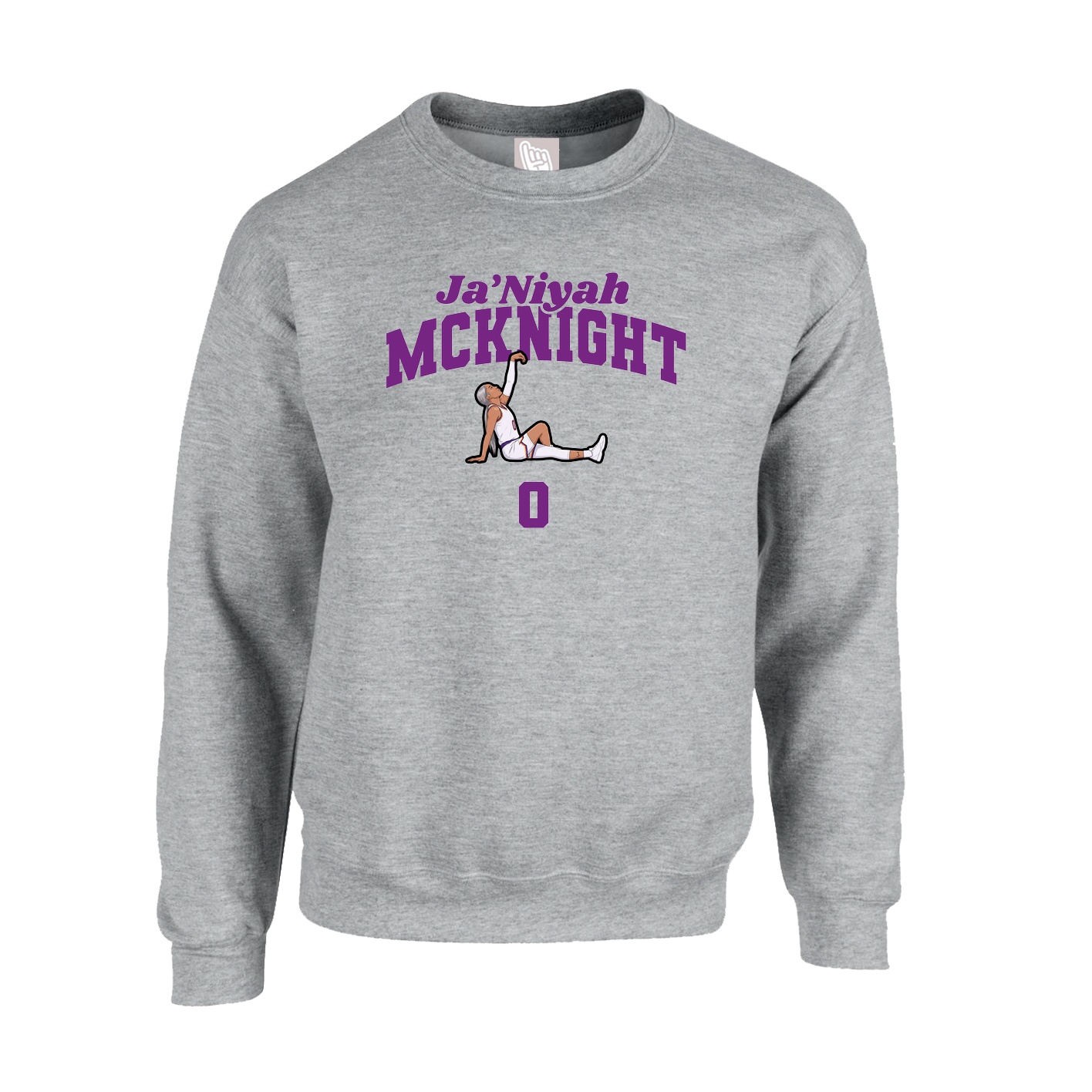 Fleece Crew — Signature Arch in Grey