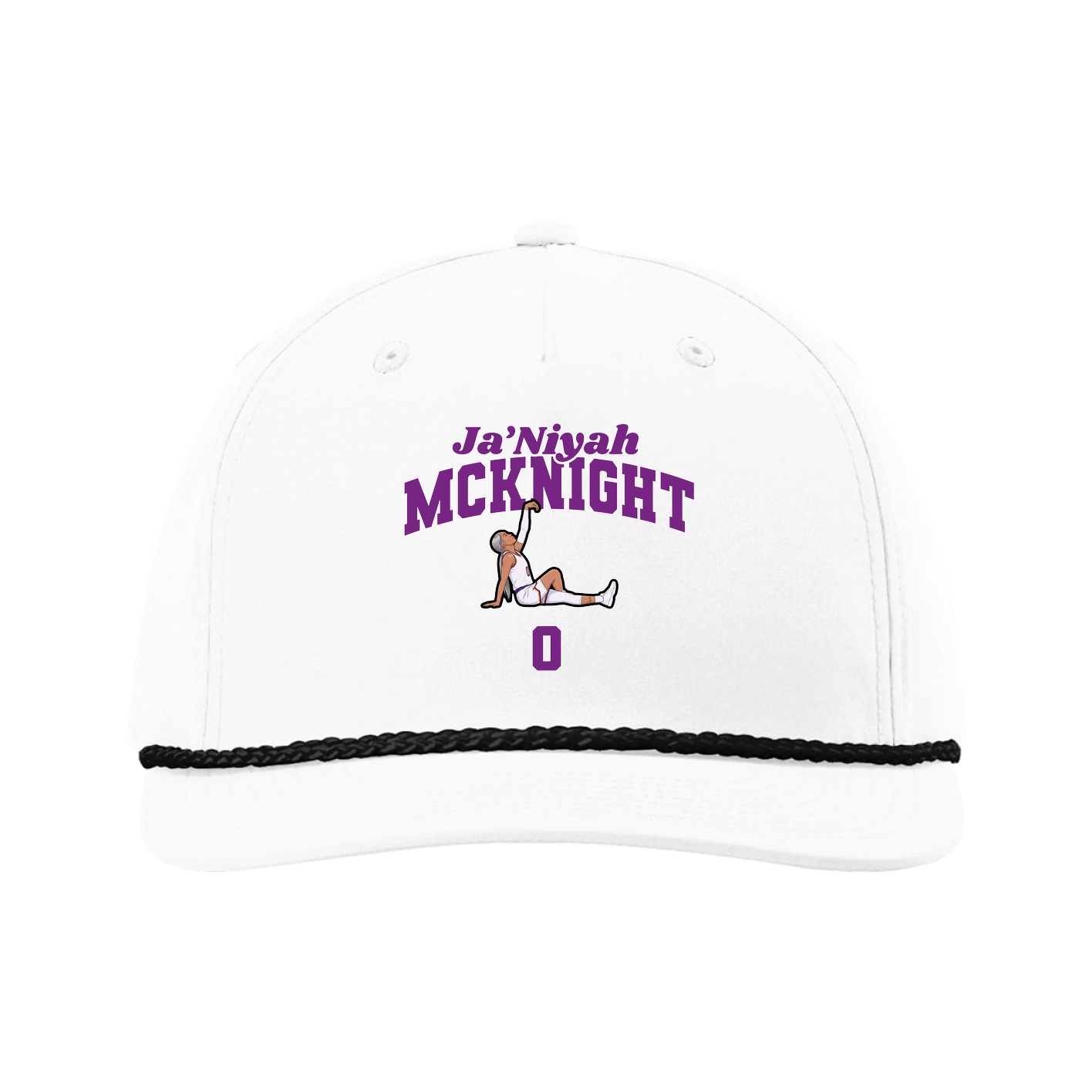 Five-Panel Classic Rope Cap — Signature Arch in White