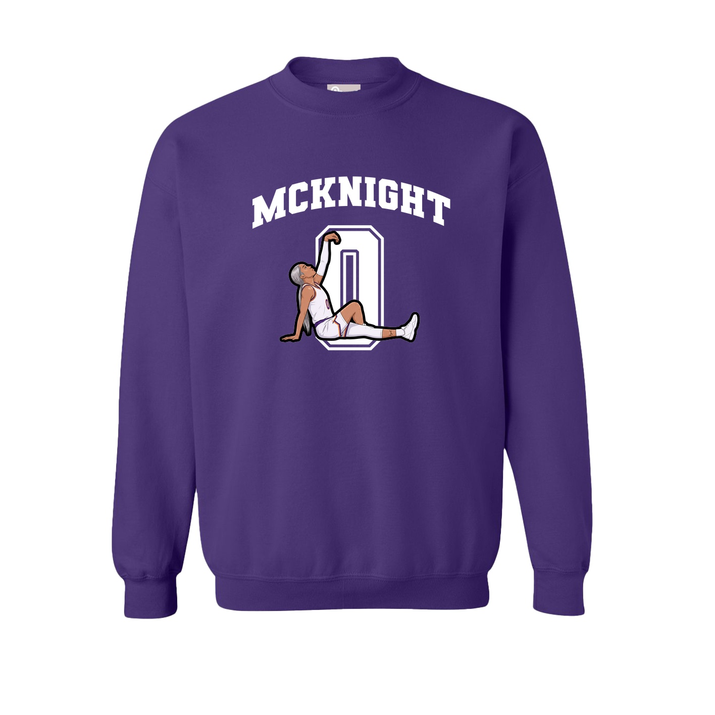 Fleece Crew — Number in Purple