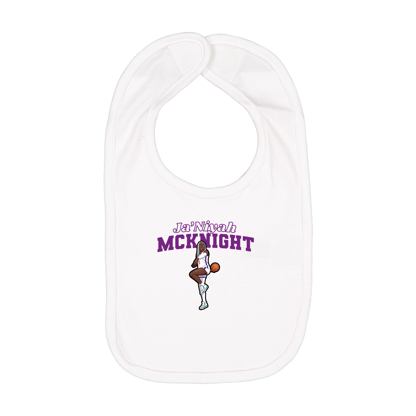 Infant Bib — Name Arch in White
