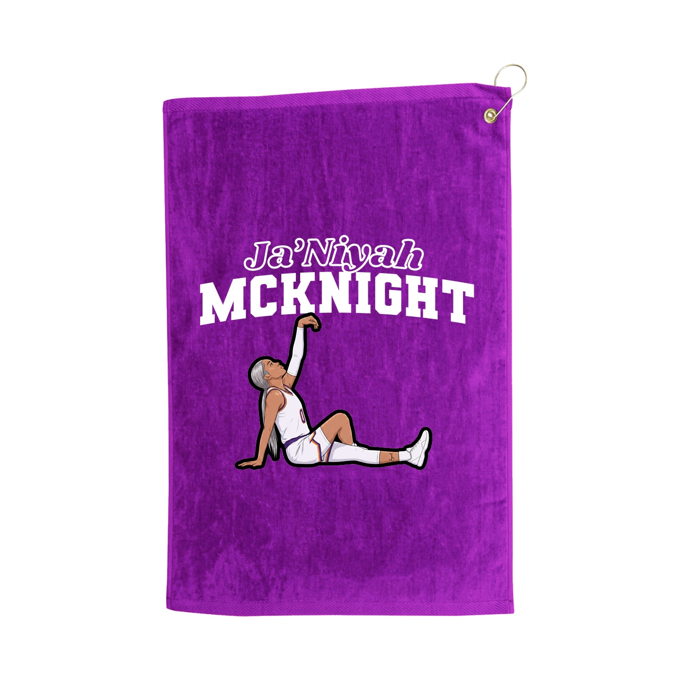 Golf Towel — Name Arch in Purple