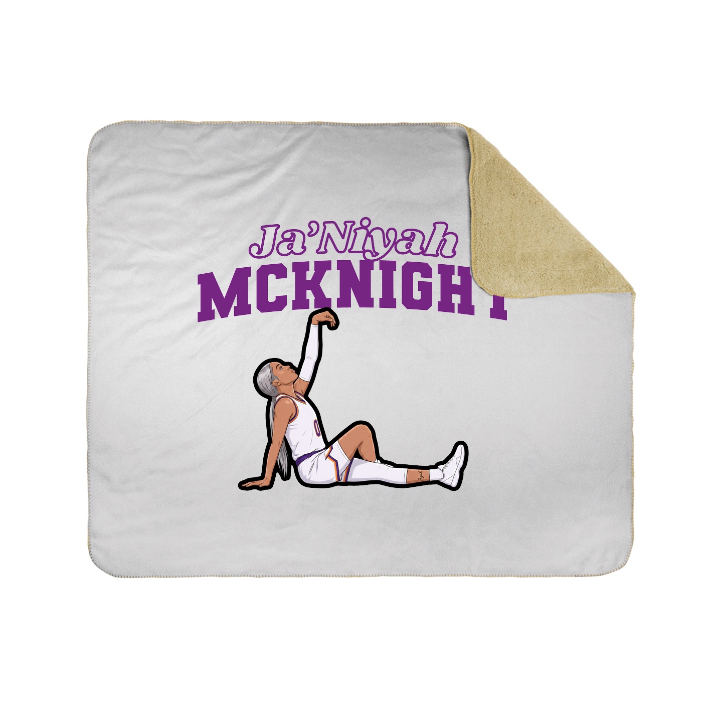Throw Blanket — Name Arch in White