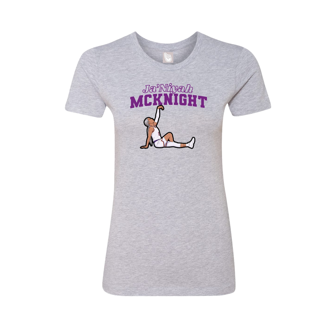Fitted Women's Tee — Name Arch in Grey