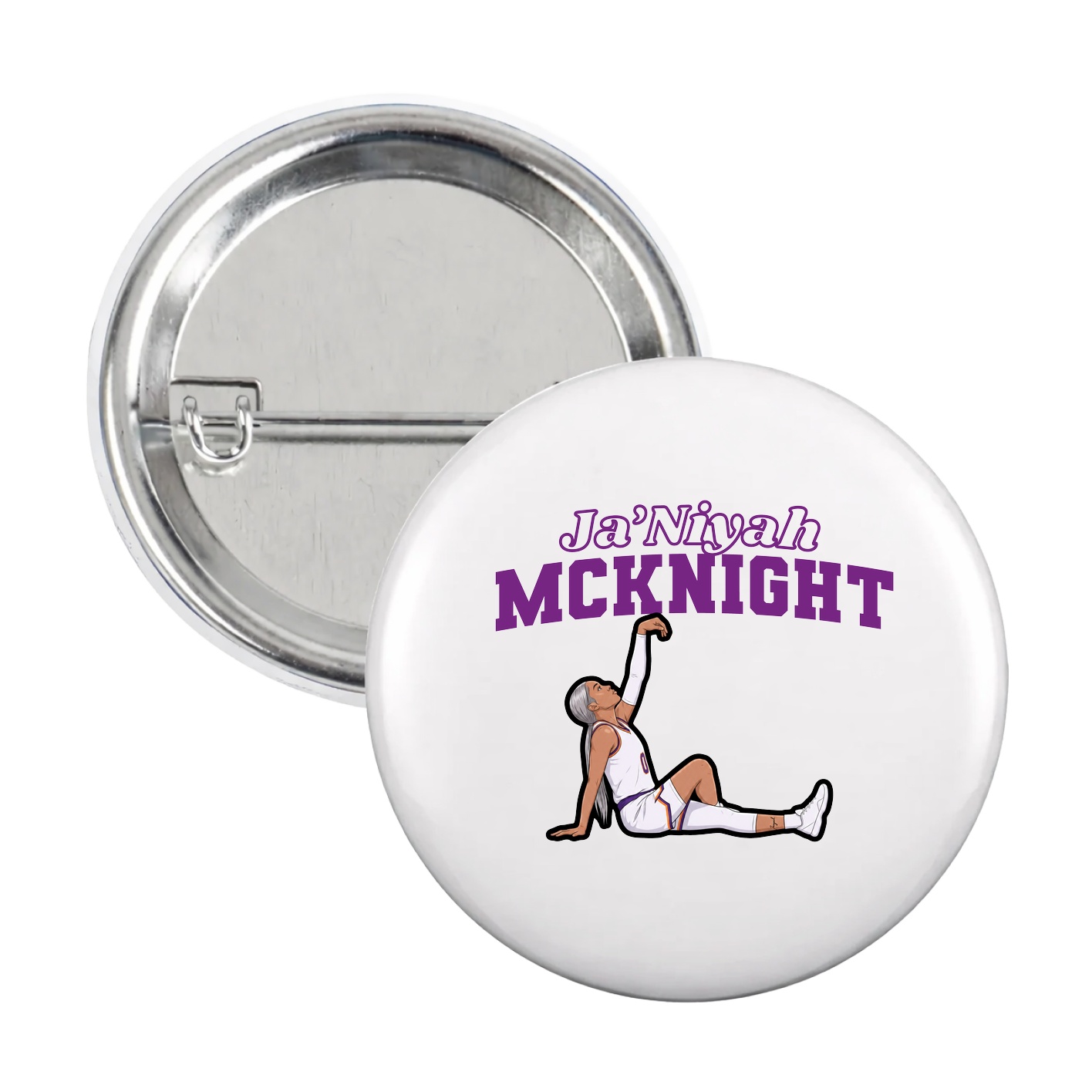 Game Day Button — Name Arch in White