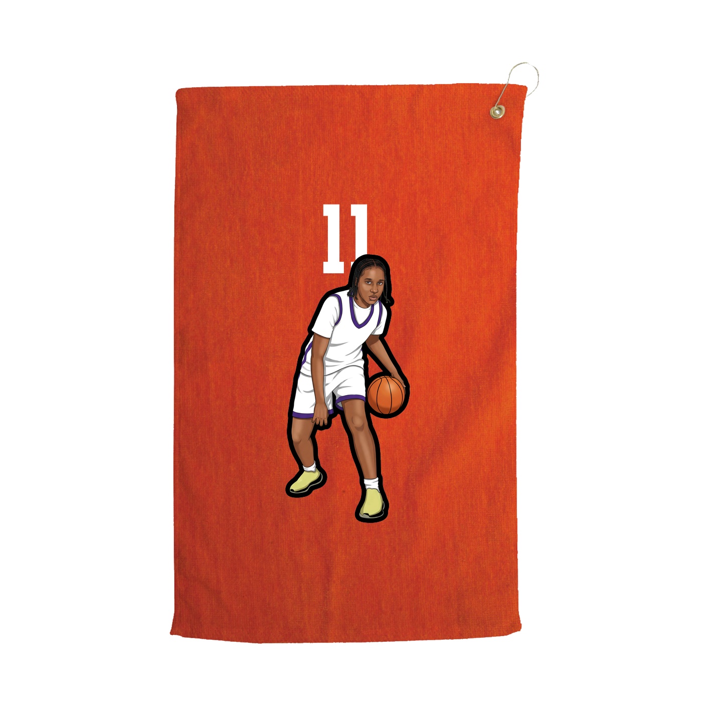 Golf Towel — Number Top in Orange