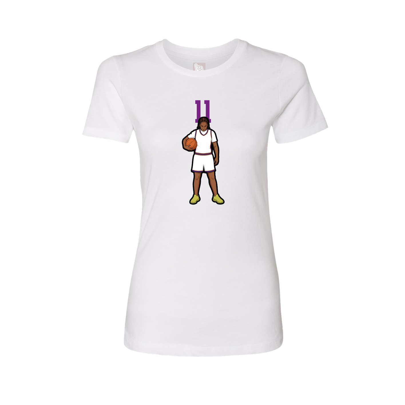 Fitted Women's Tee — Number Top in White
