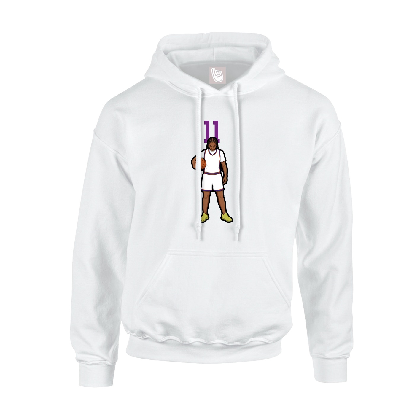 Youth Hoodie — Number Top in White