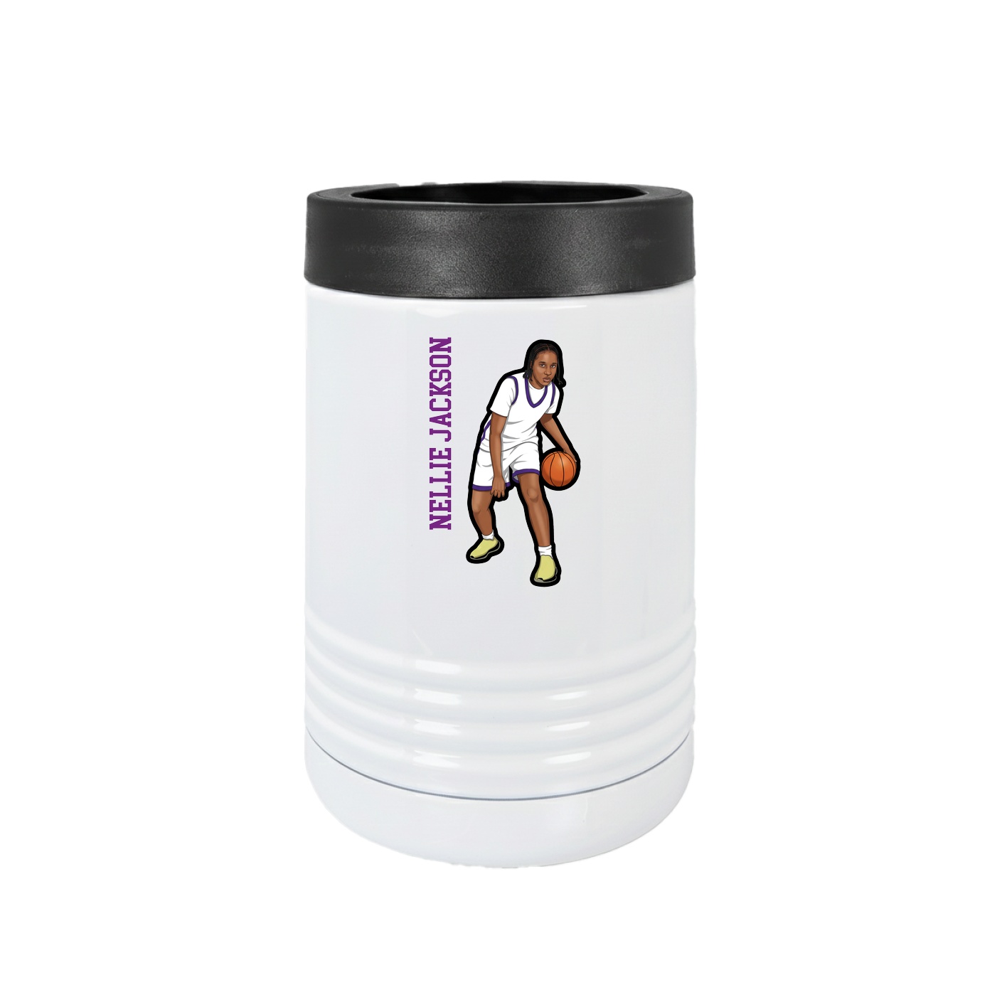 Beverage Holder — Name Vertical in White
