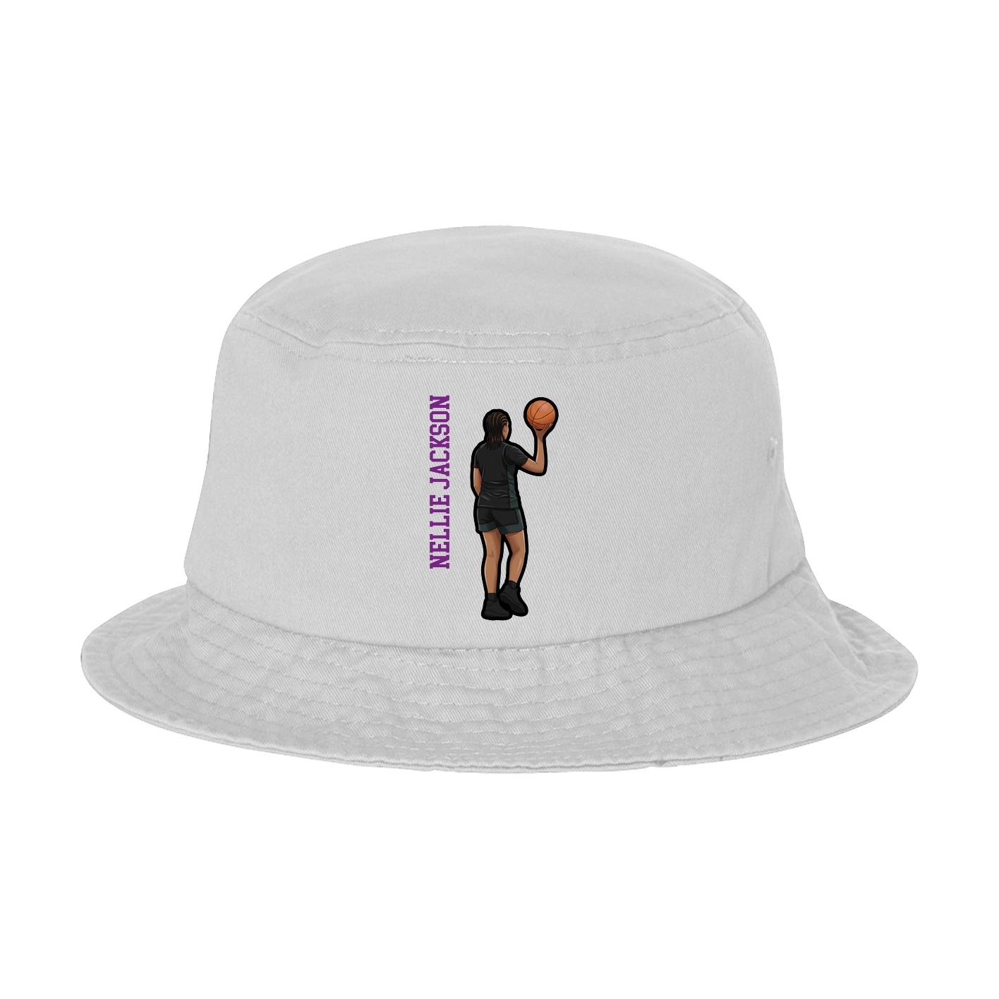 Bucket Cap — Name Vertical in White