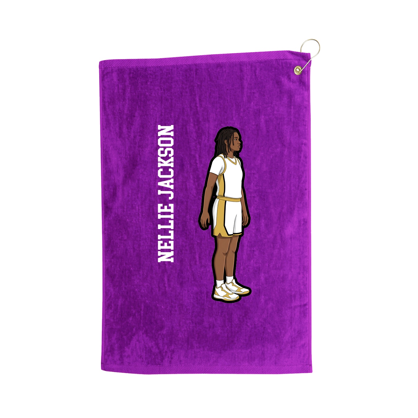 Golf Towel — Name Vertical in Purple