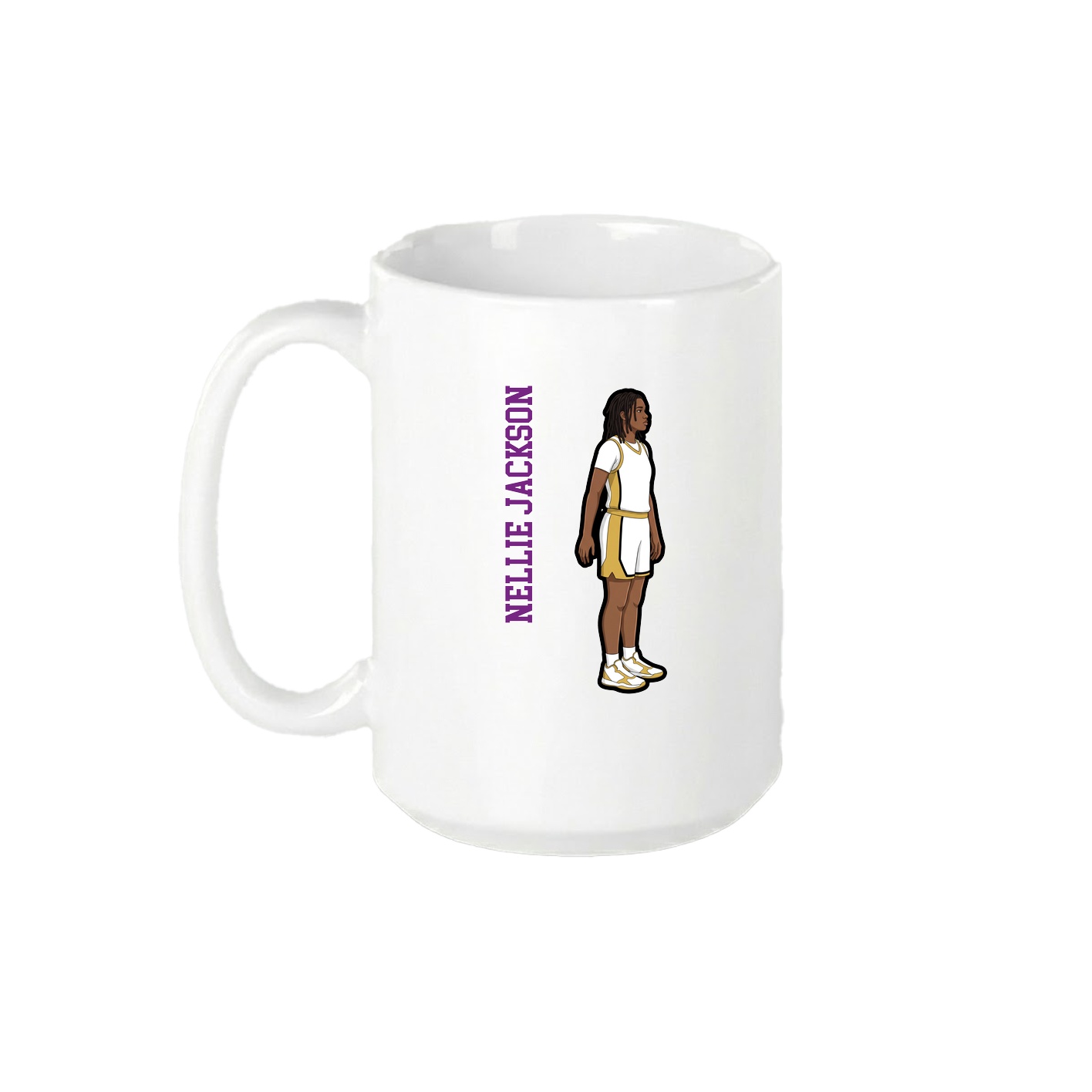 15oz Coffee Mug — Name Vertical in White