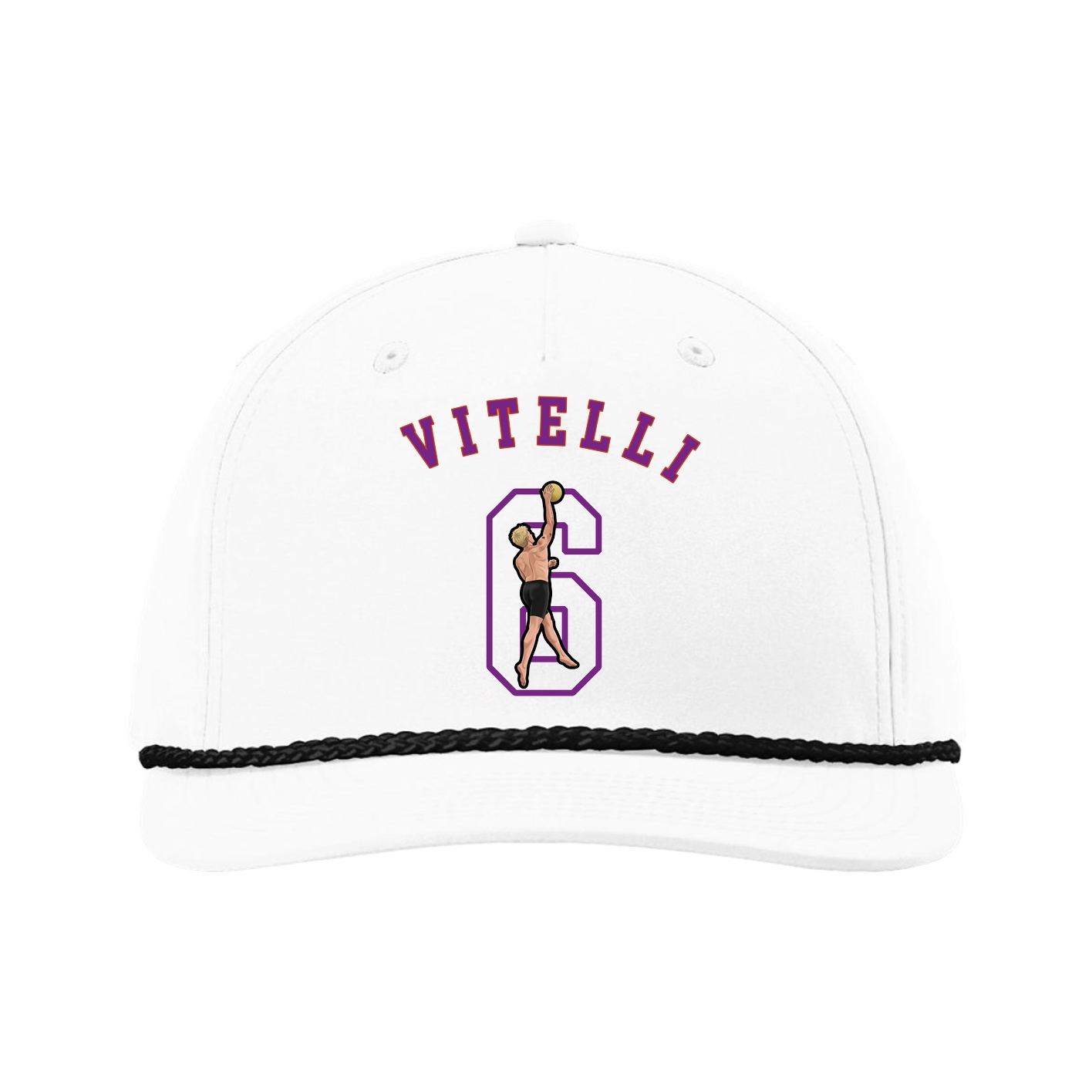 Five-Panel Classic Rope Cap — Shirsey Arch in White