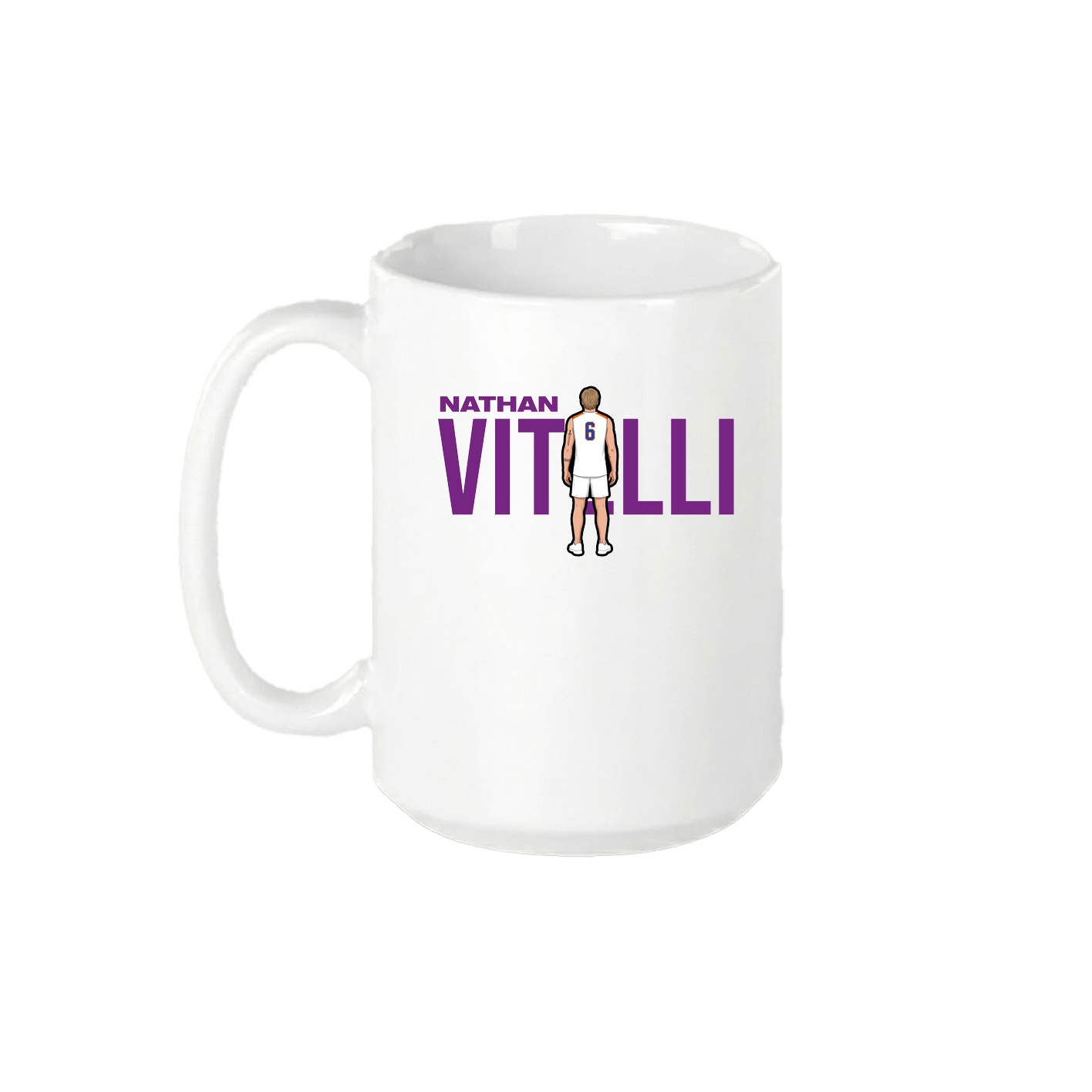 15oz Coffee Mug — Player Name in White