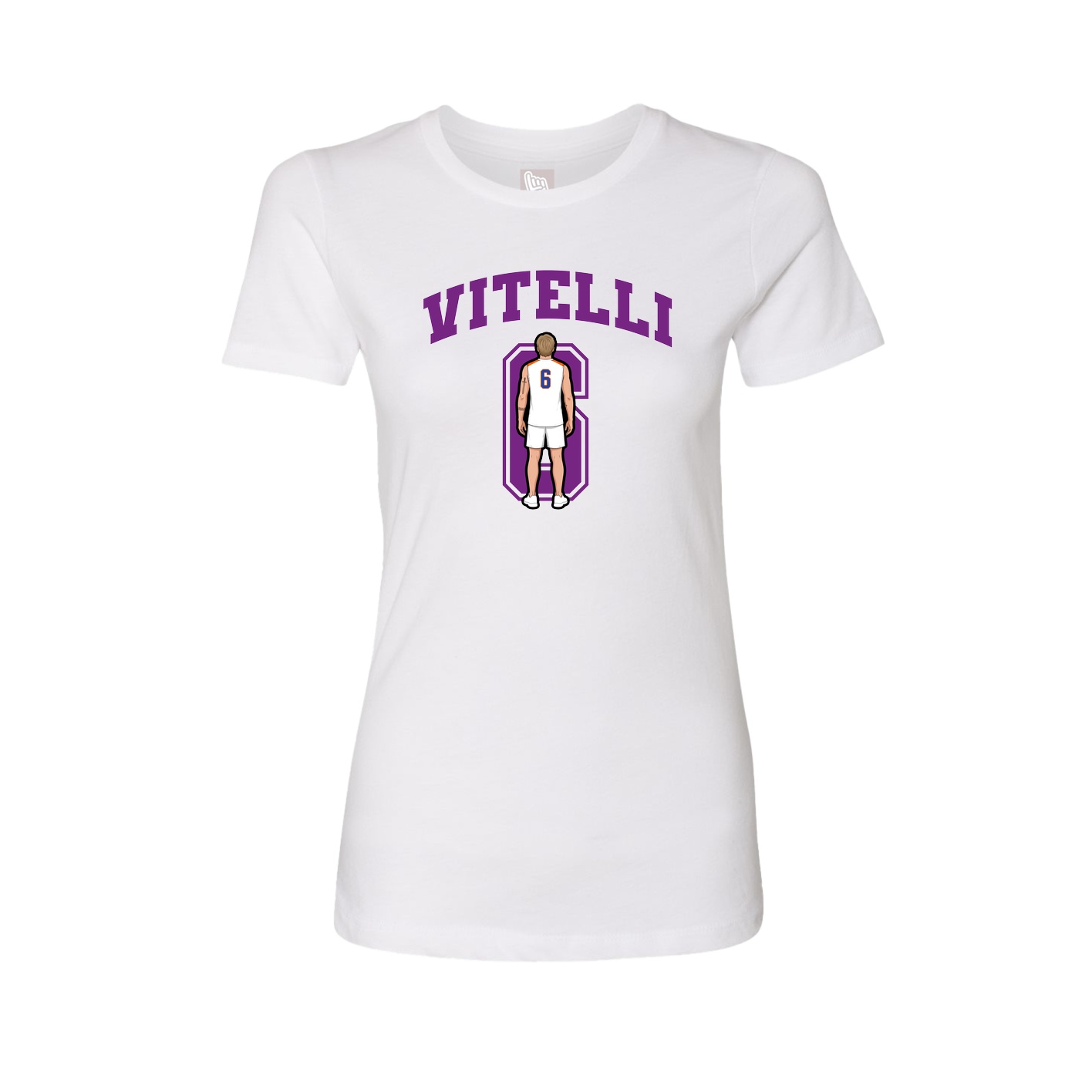 Fitted Women's Tee — Number in White