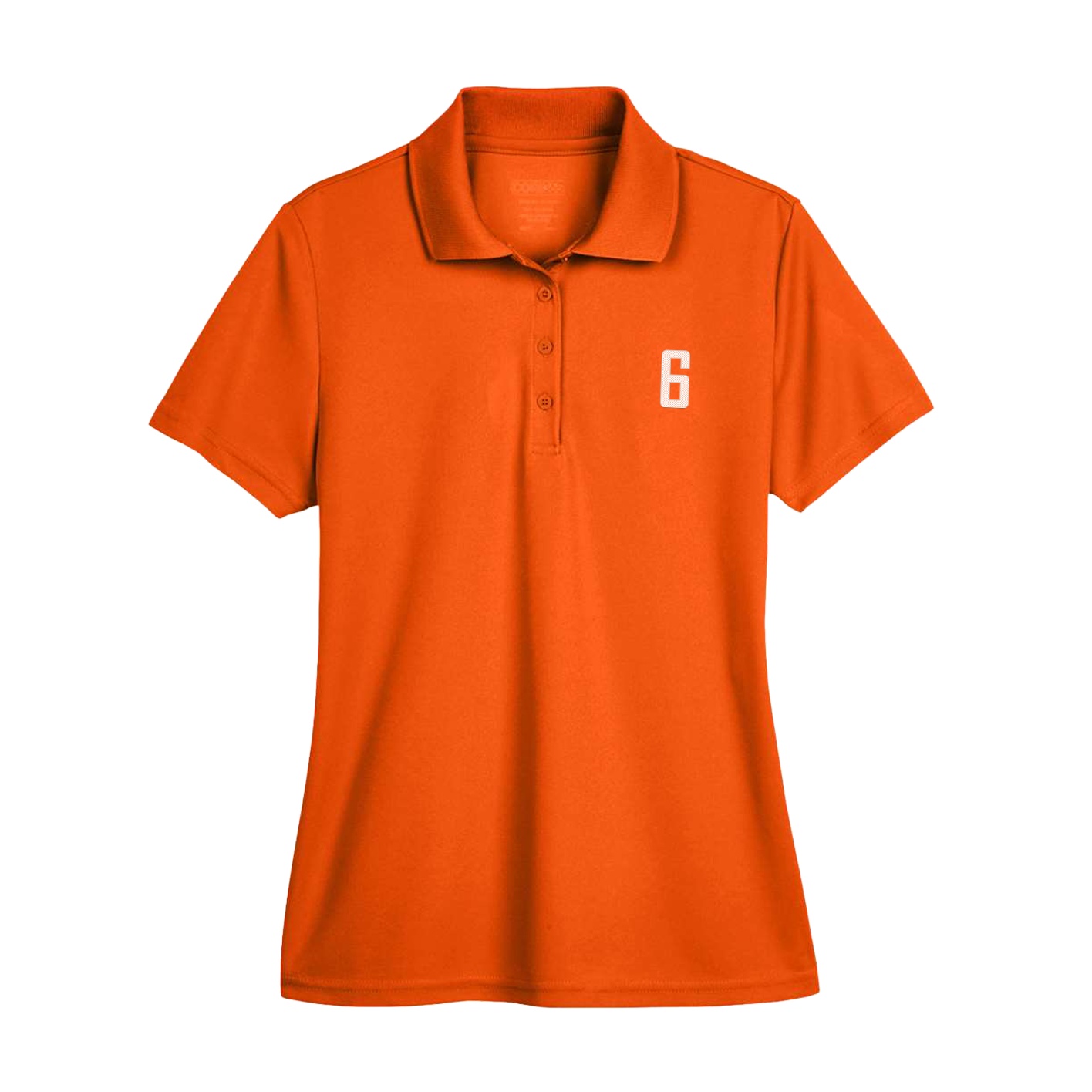 Womens Performance Polo — Front Shirsy in Orange