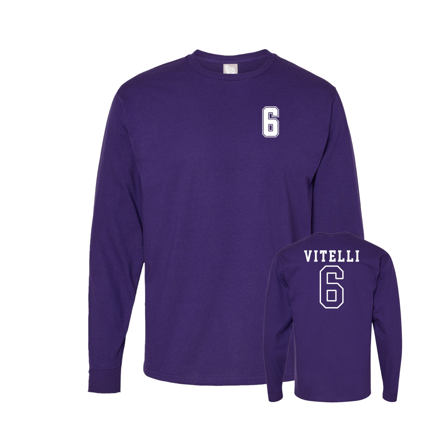 Long Sleeve Tee — Chest Back in Purple