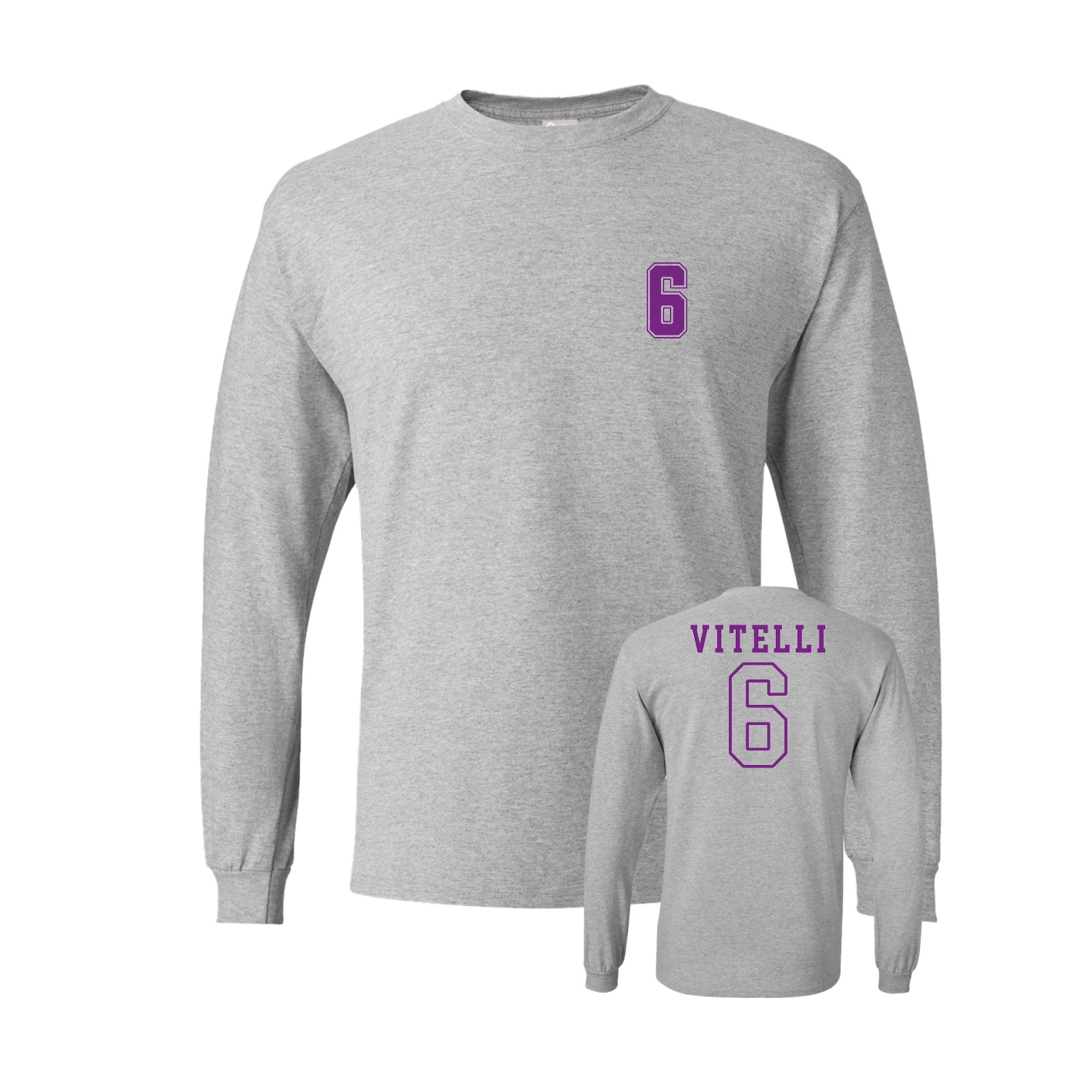 Long Sleeve Tee — Chest Back in Grey
