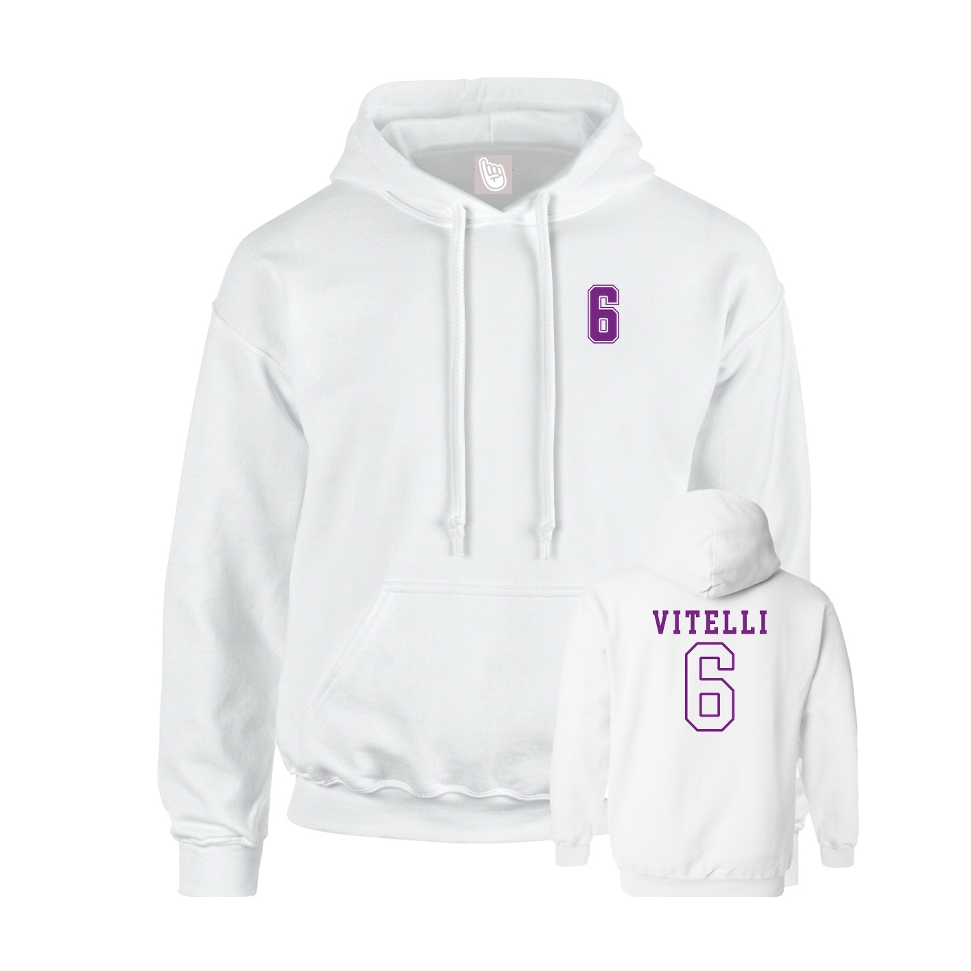 Hoodie — Chest Back in White