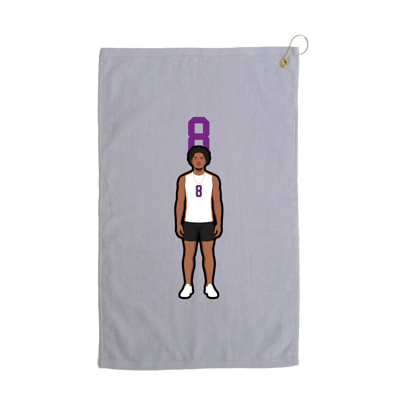 Golf Towel — Number Top in Grey