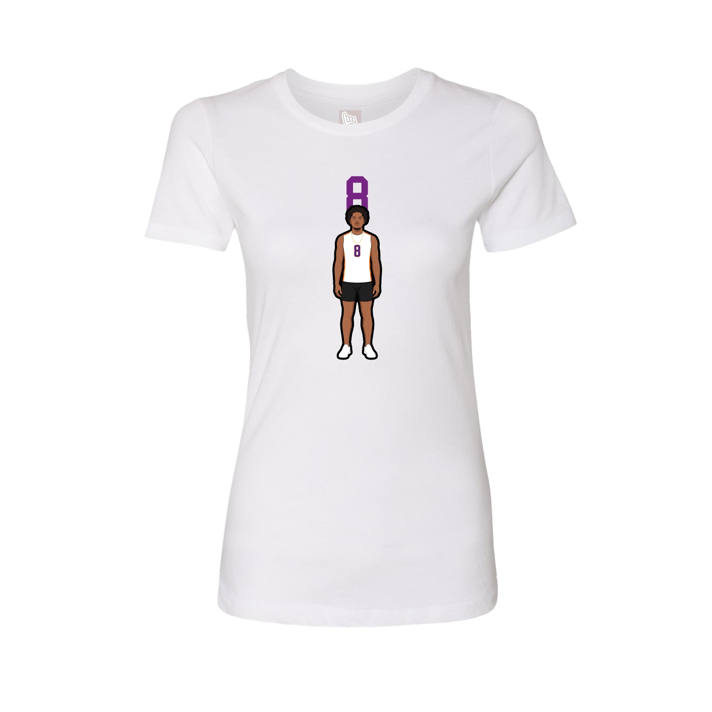 Fitted Women's Tee — Number Top in White