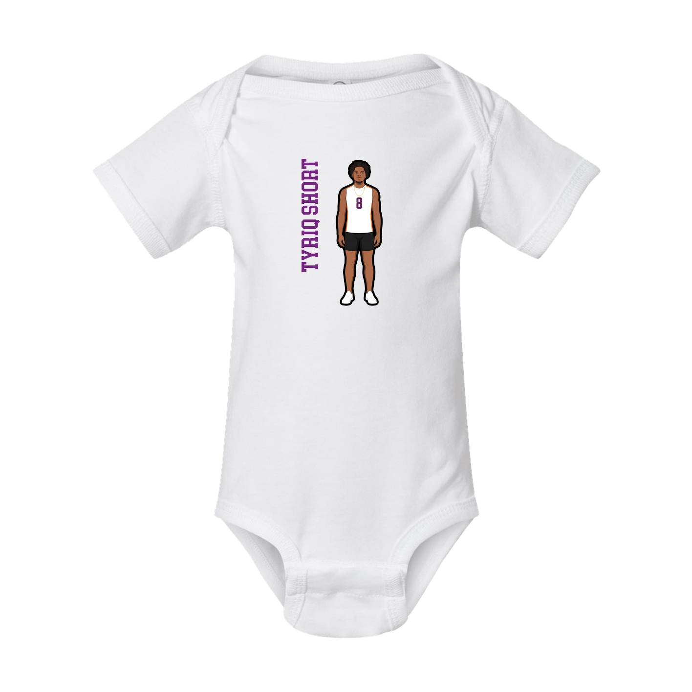 Baby Onesie — Name Vertical in White