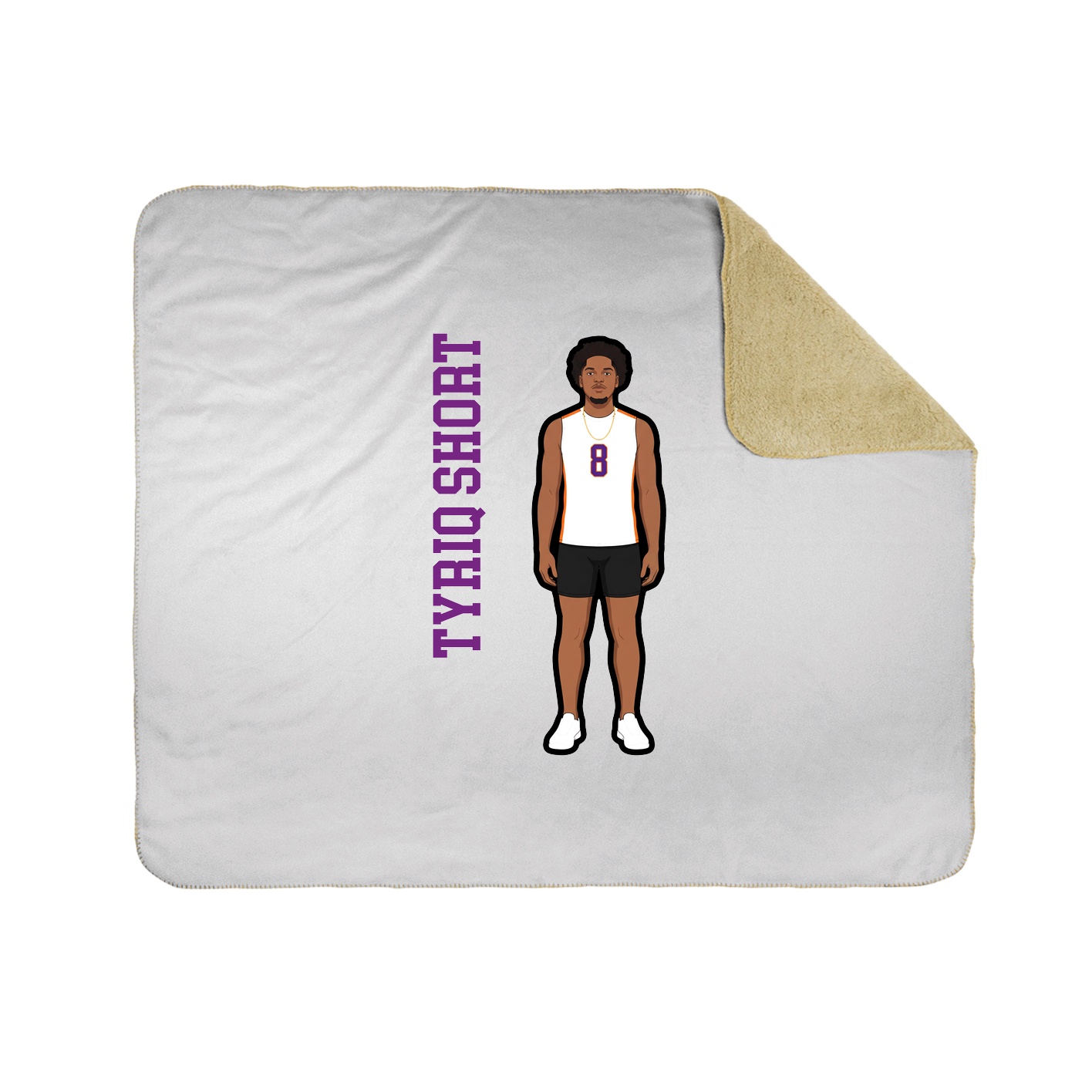 Throw Blanket — Name Vertical in White