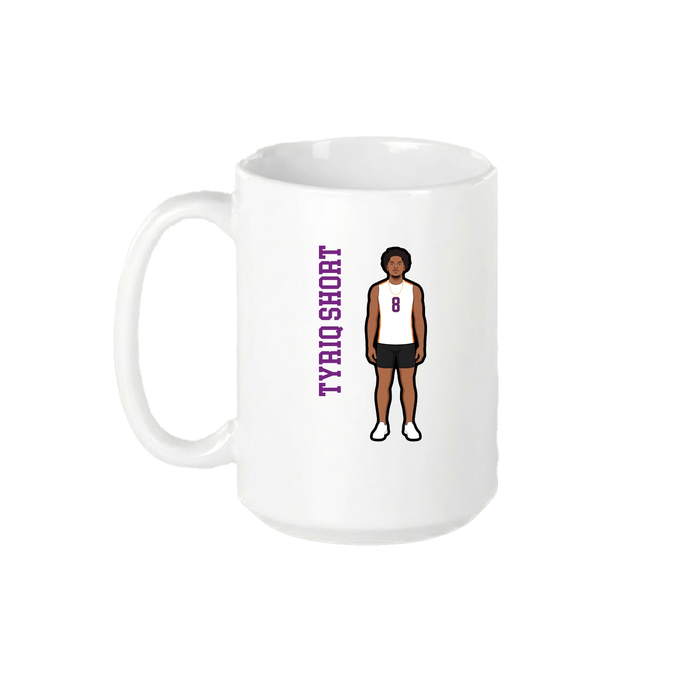 15oz Coffee Mug — Name Vertical in White