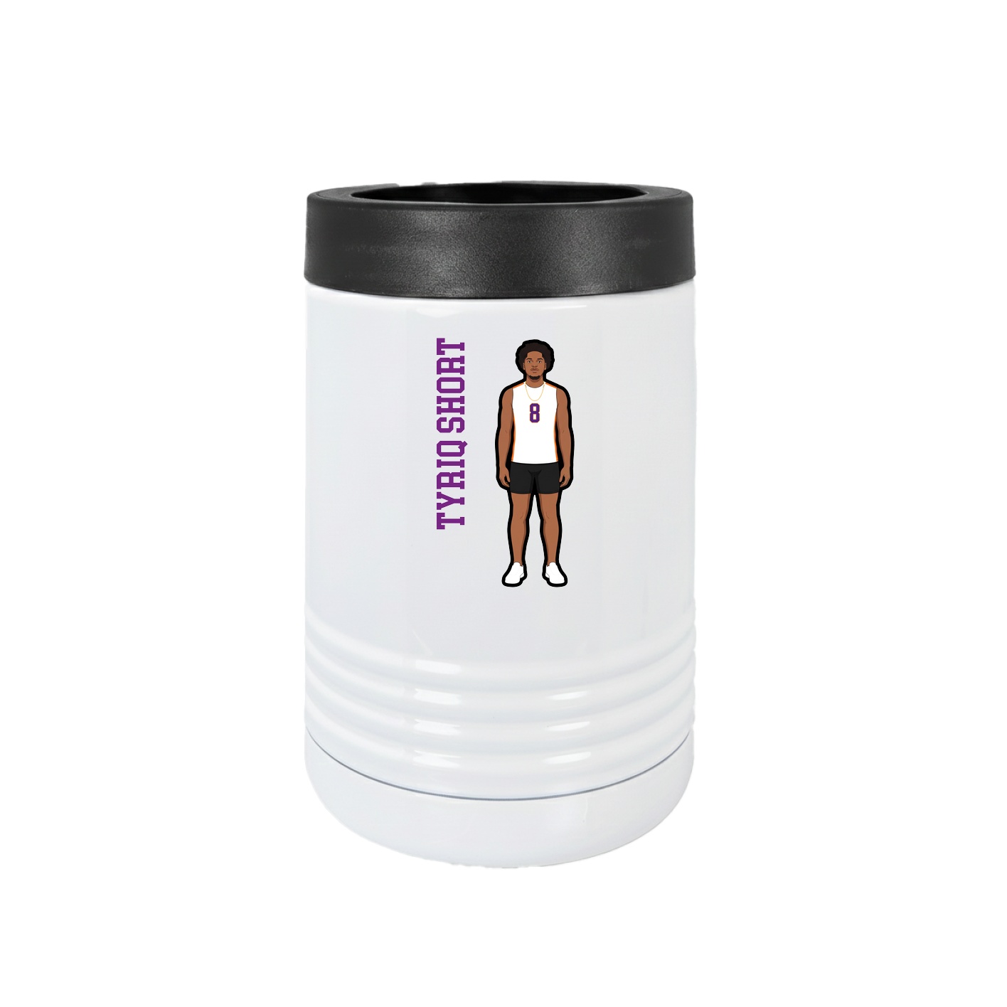 Beverage Holder — Name Vertical in White