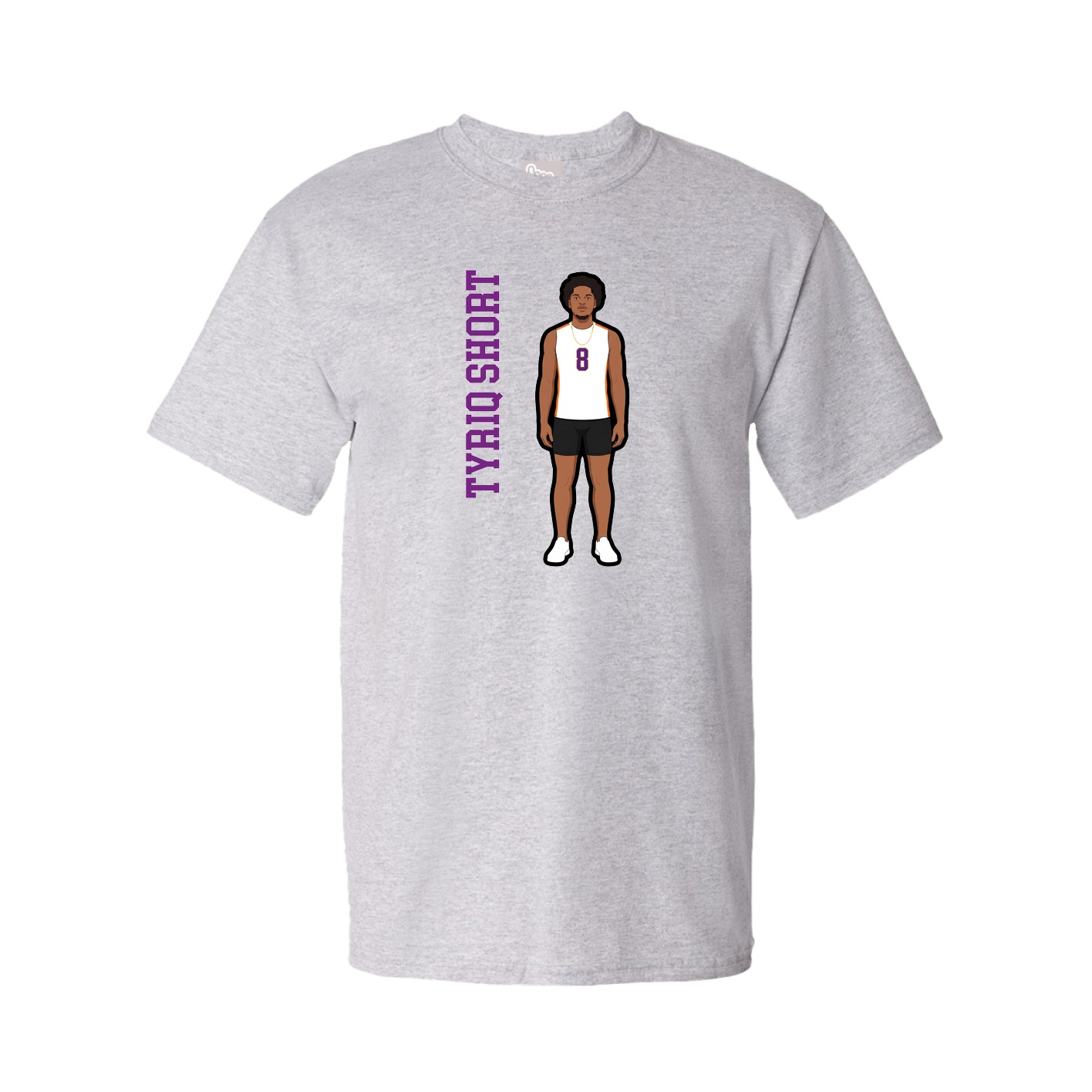 Tee — Name Vertical in Grey