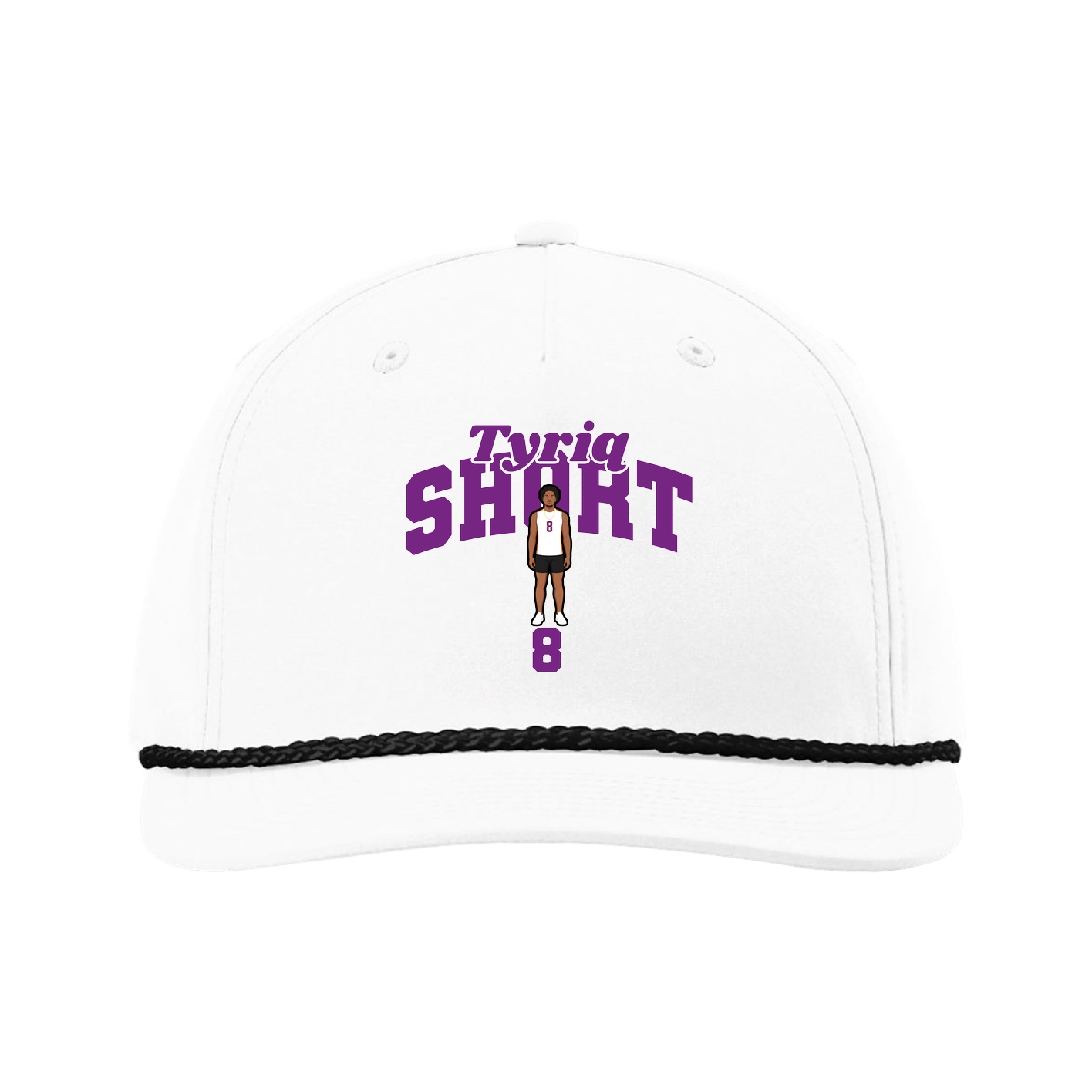 Five-Panel Classic Rope Cap — Signature Arch in White