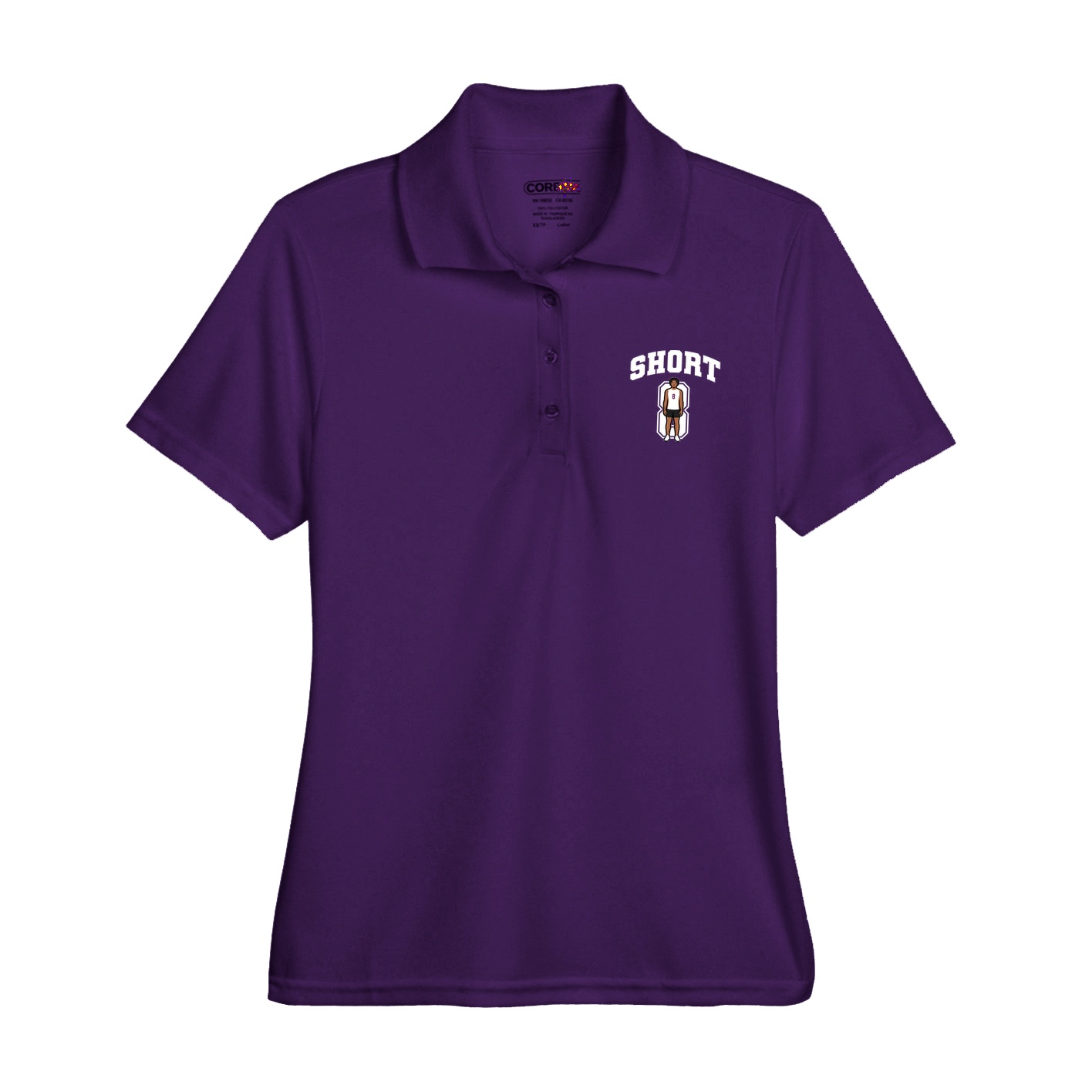 Womens Performance Polo — Number in Purple