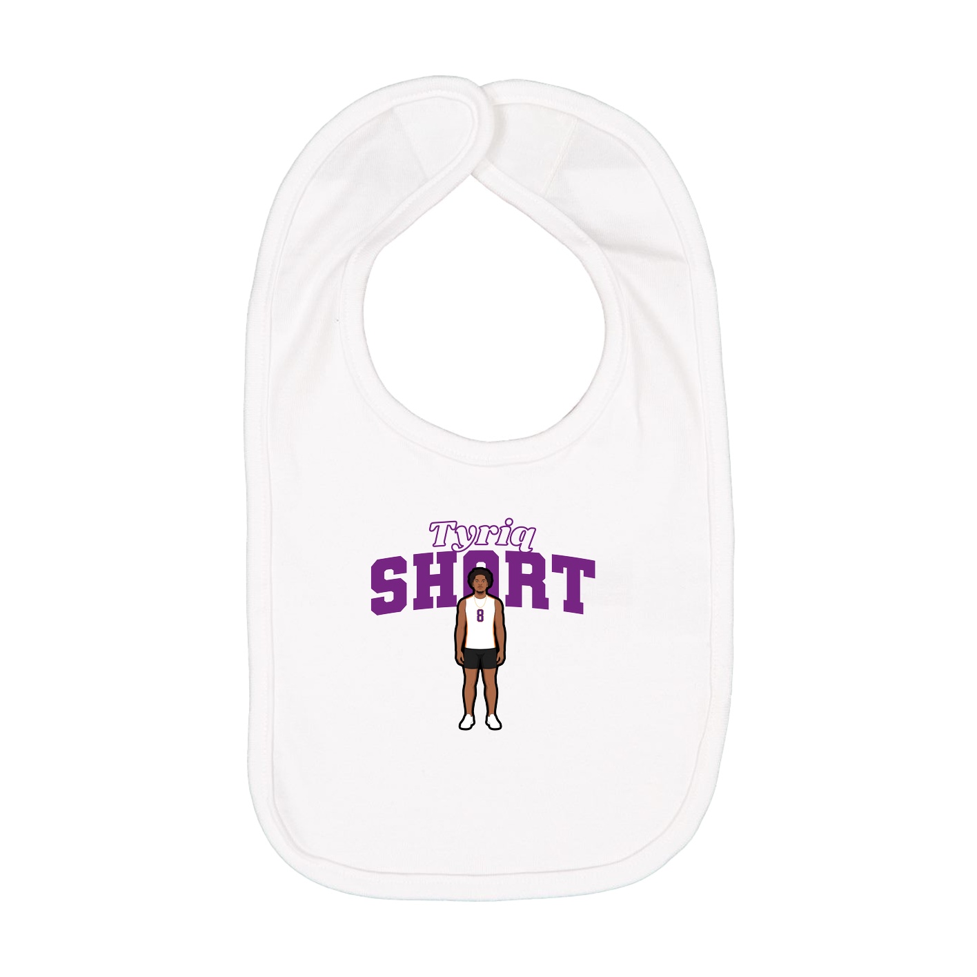 Infant Bib — Name Arch in White