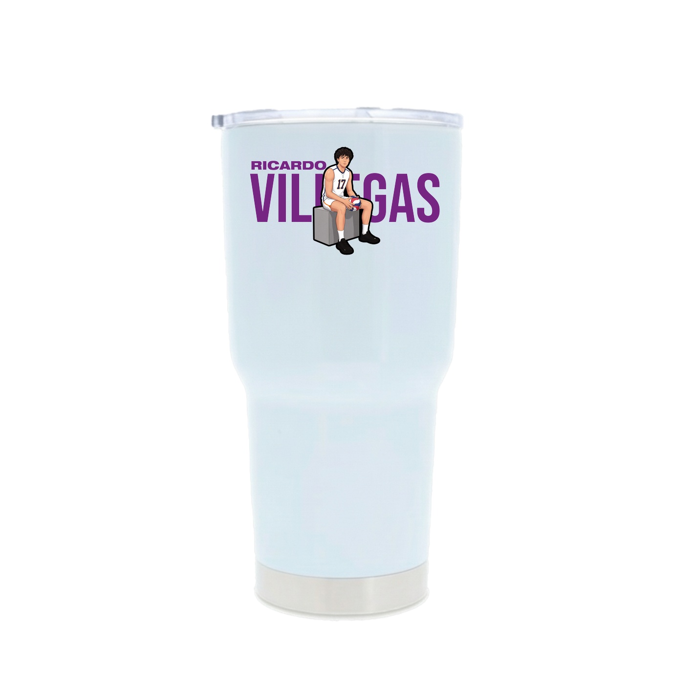 30oz Stainless Steel Tumbler — Player Name in White