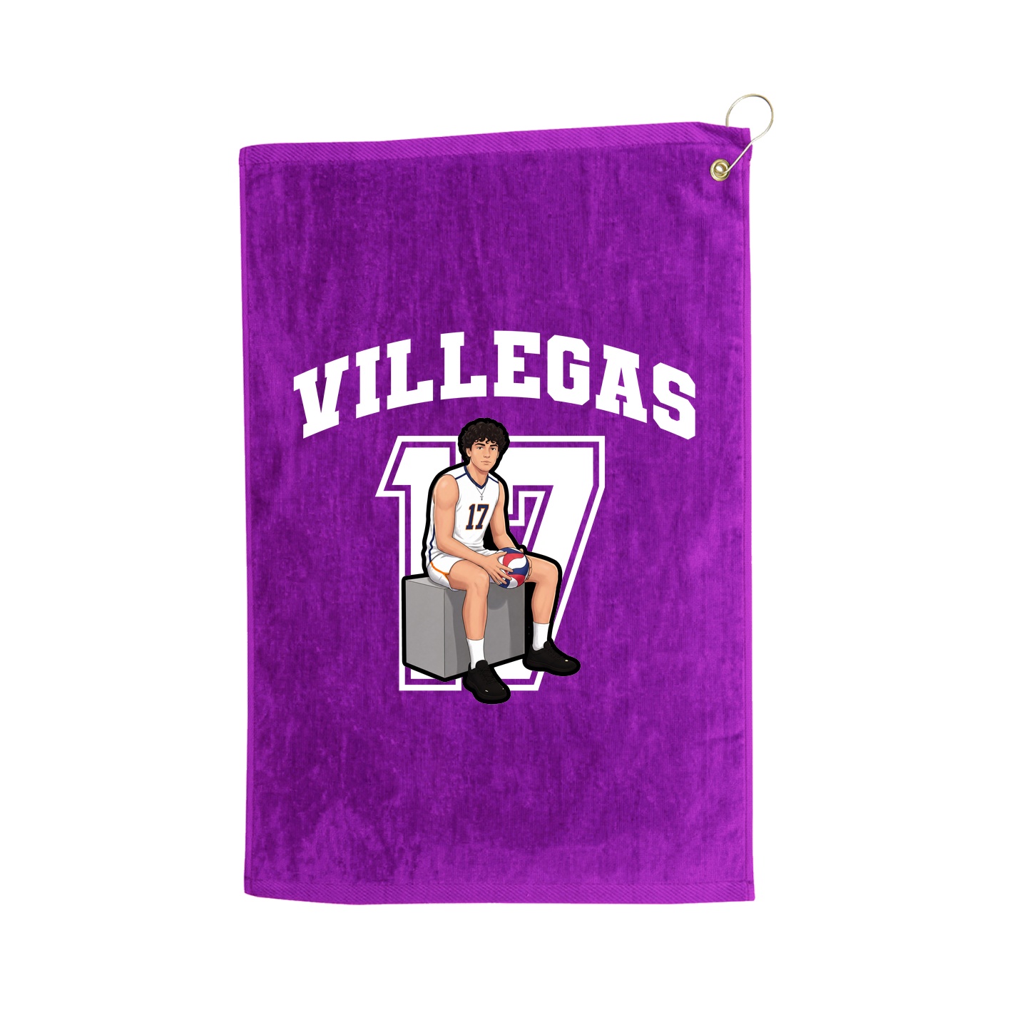 Golf Towel — Number in Purple