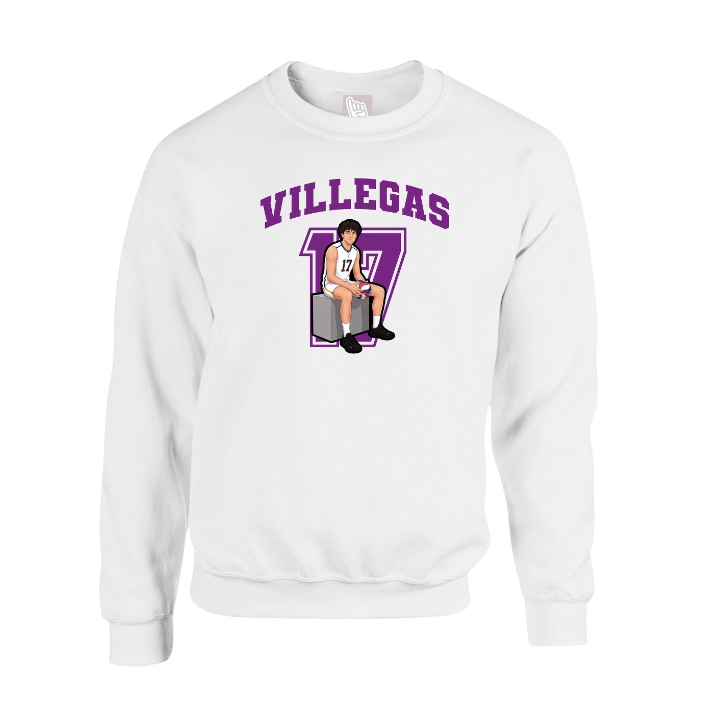 Fleece Crew — Number in White
