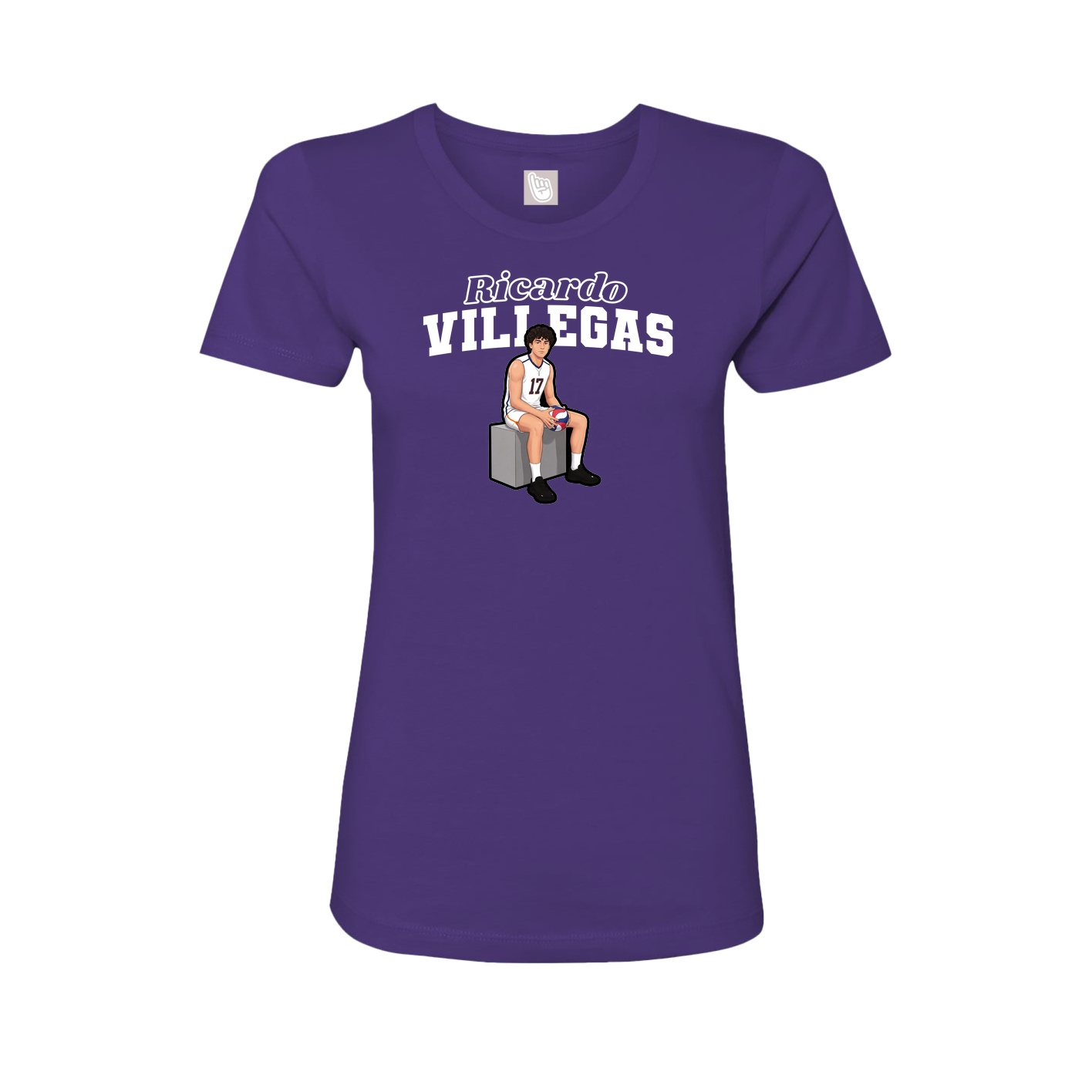 Fitted Women's Tee — Name Arch in Purple