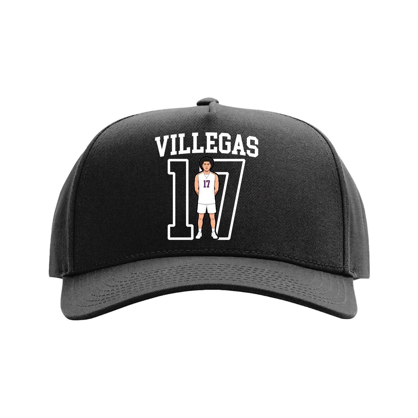 Full Fabric Five-Panel Champ Cap — Shirsey in Black
