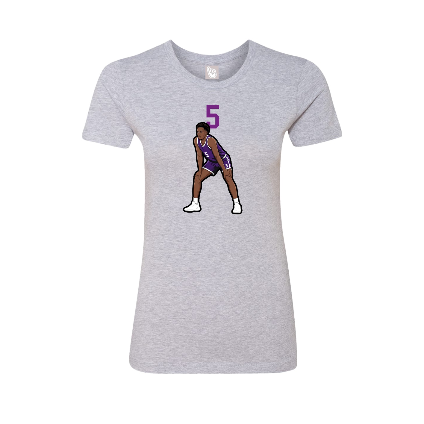Fitted Women's Tee — Number Top in Grey