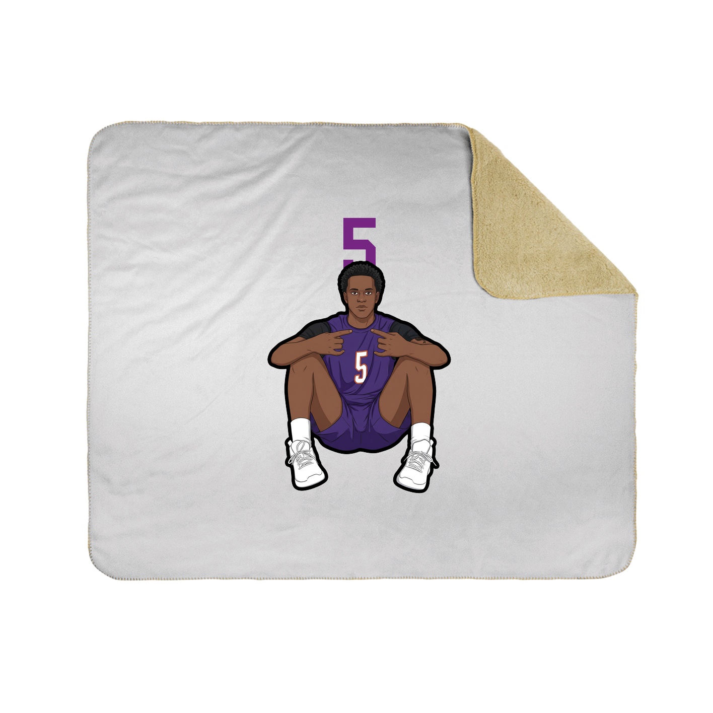 Throw Blanket — Number Top in White