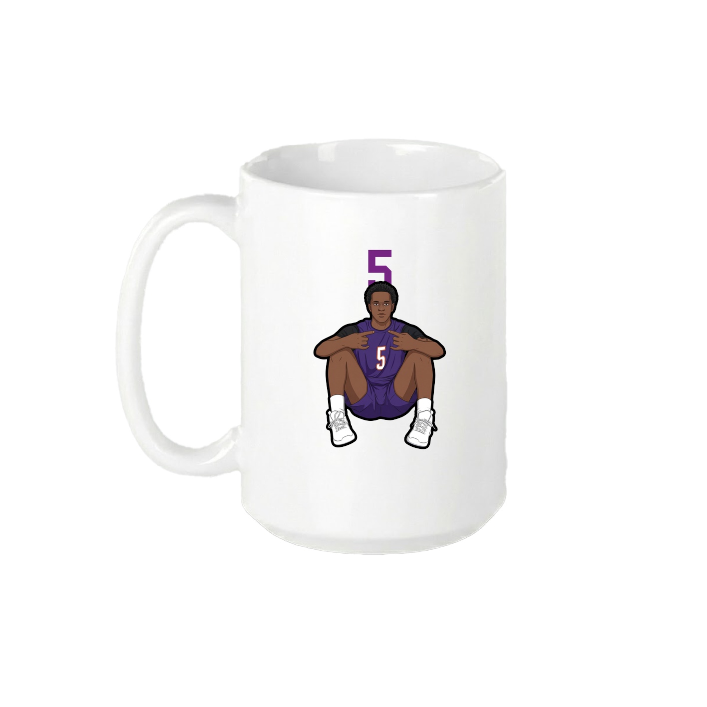 15oz Coffee Mug — Number Top in White