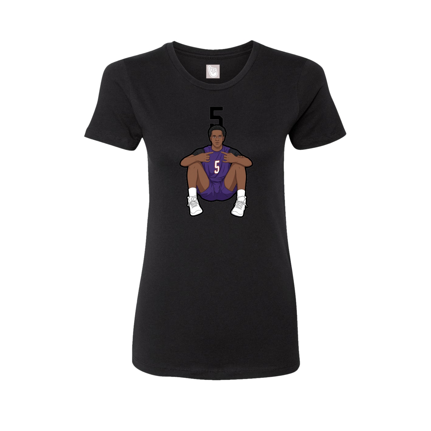 Fitted Women's Tee — Number Top in Black