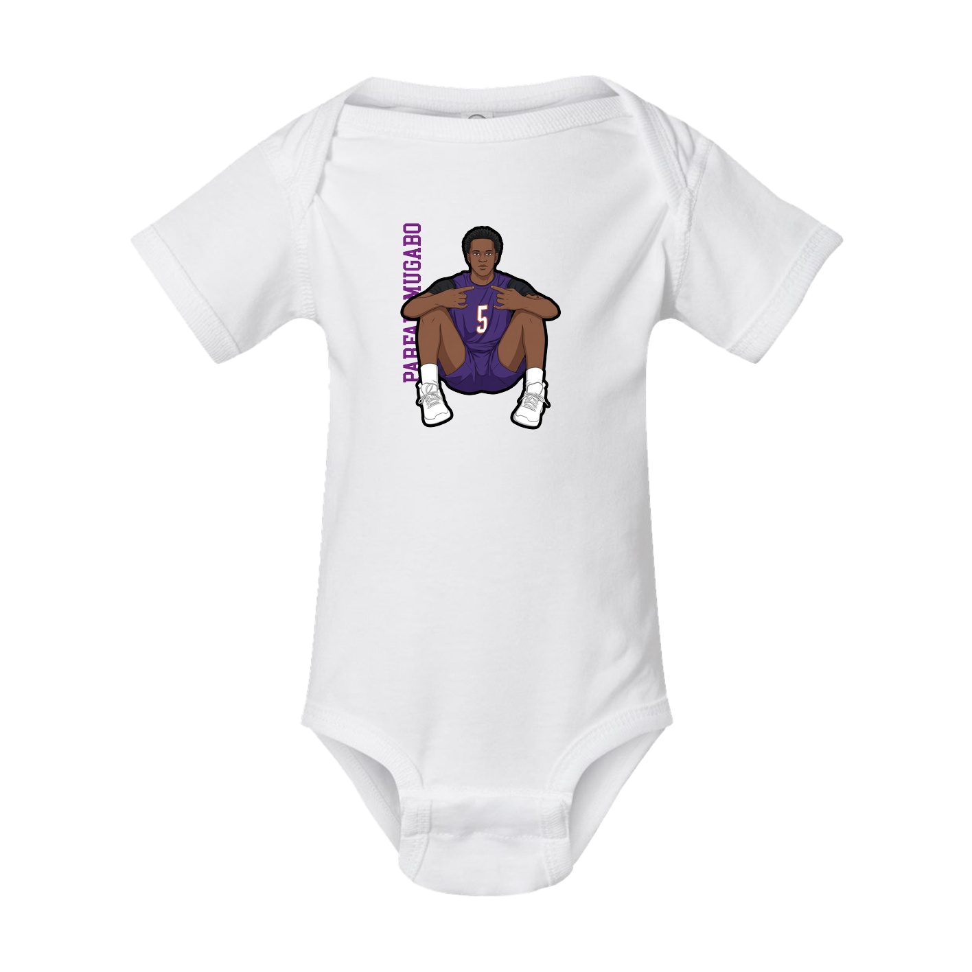 Baby Onesie — Name Vertical in White