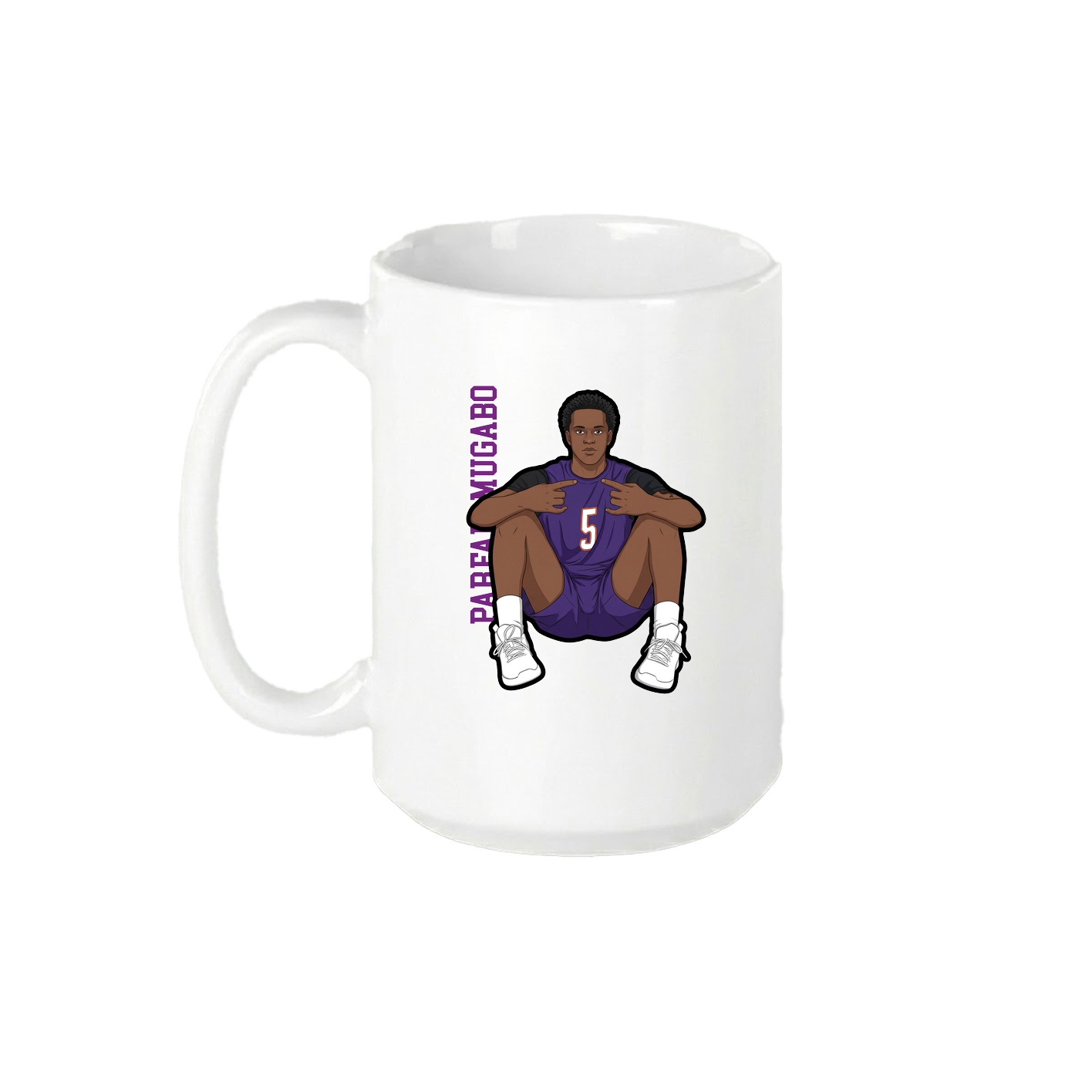 15oz Coffee Mug — Name Vertical in White